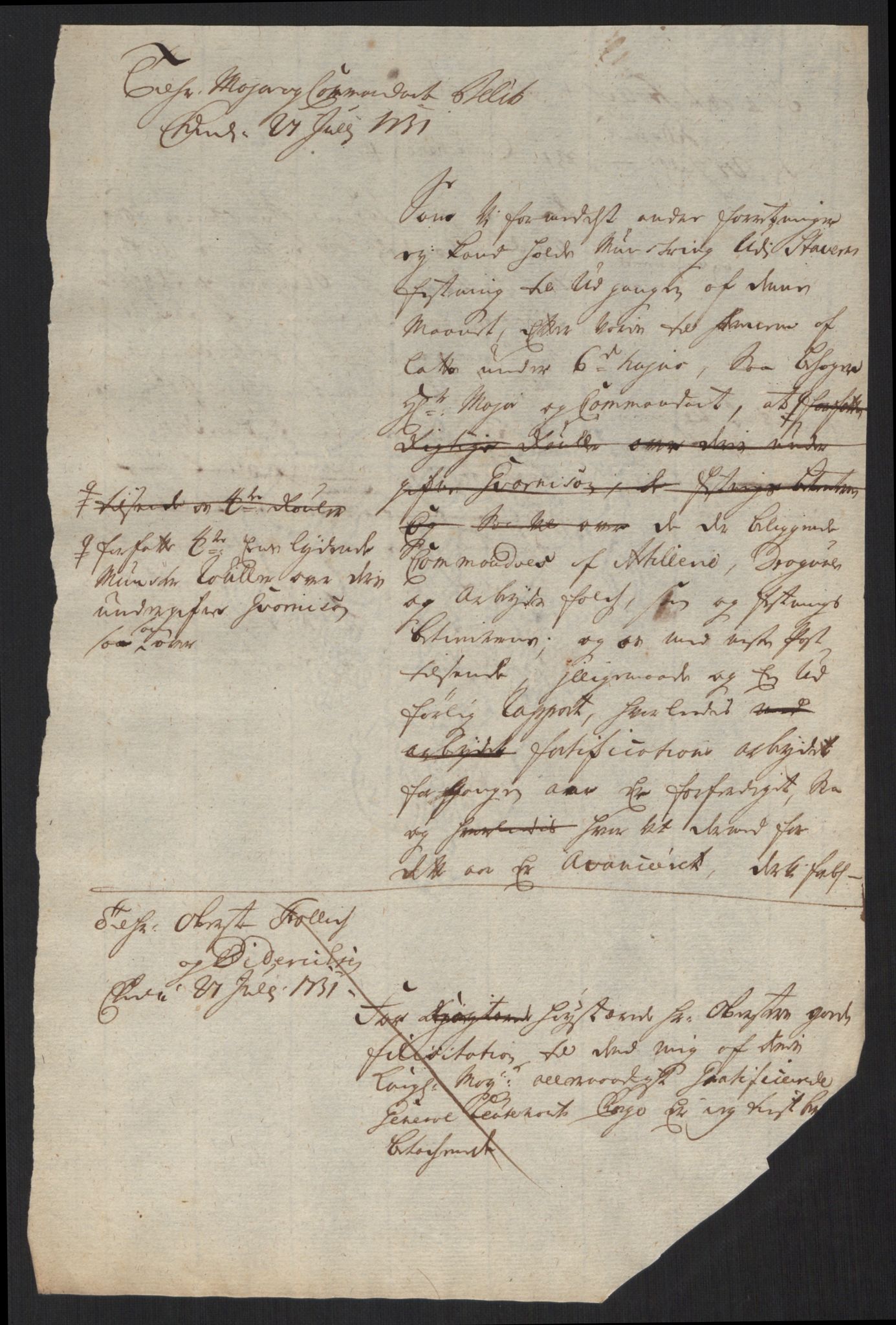 Kommanderende general (KG I) med Det norske krigsdirektorium, AV/RA-EA-5419/B/L0013: Kommanderende generals konsepter, 1730-1733, p. 85