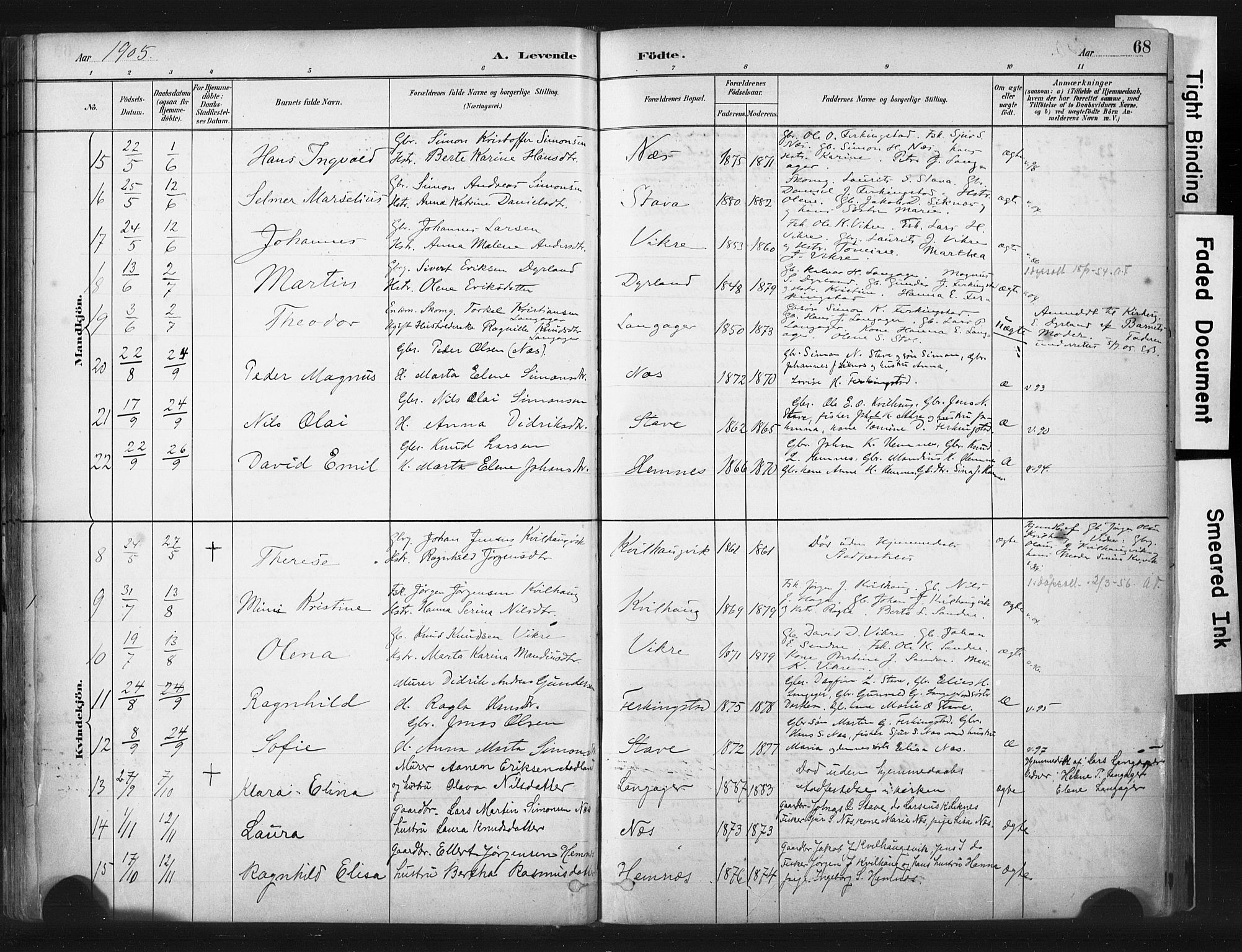 Skudenes sokneprestkontor, SAST/A -101849/H/Ha/Haa/L0010: Parish register (official) no. A 7, 1882-1912, p. 68