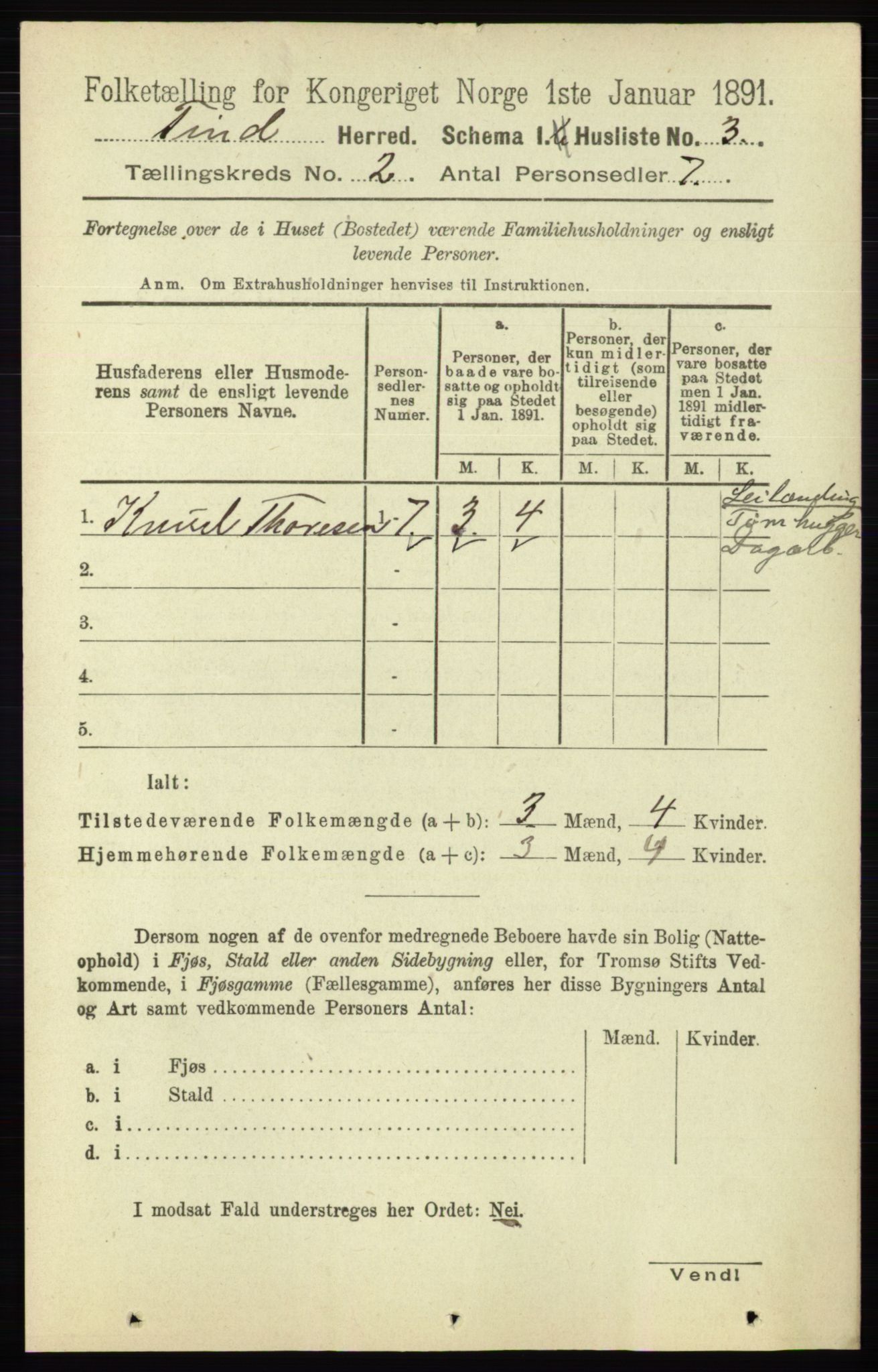 RA, 1891 census for 0826 Tinn, 1891, p. 92