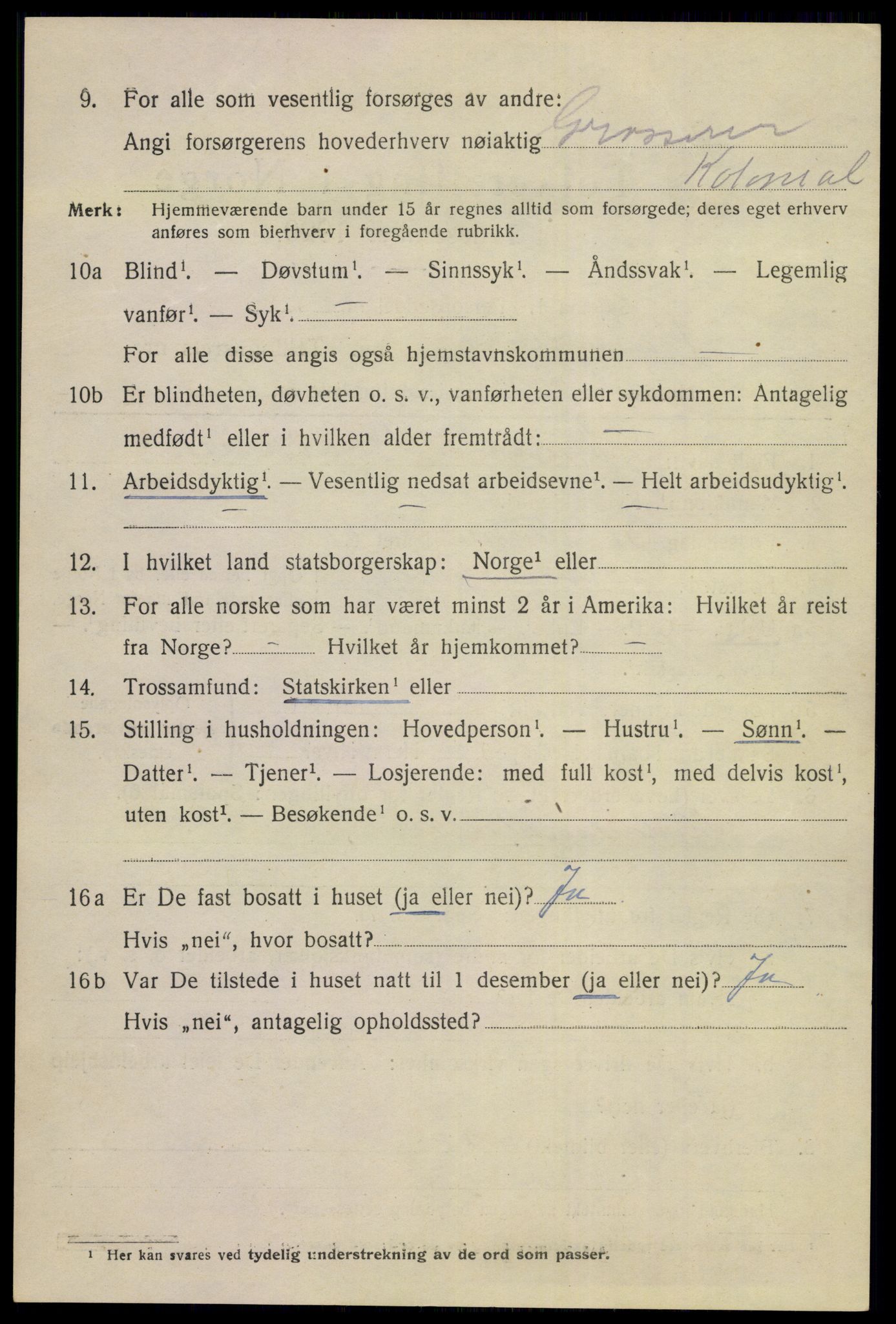 SAKO, 1920 census for Kongsberg, 1920, p. 15879