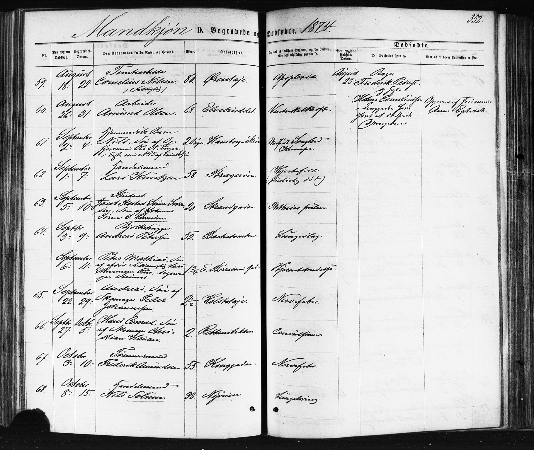 Bragernes kirkebøker, AV/SAKO-A-6/F/Fb/L0004: Parish register (official) no. II 4, 1869-1875, p. 352