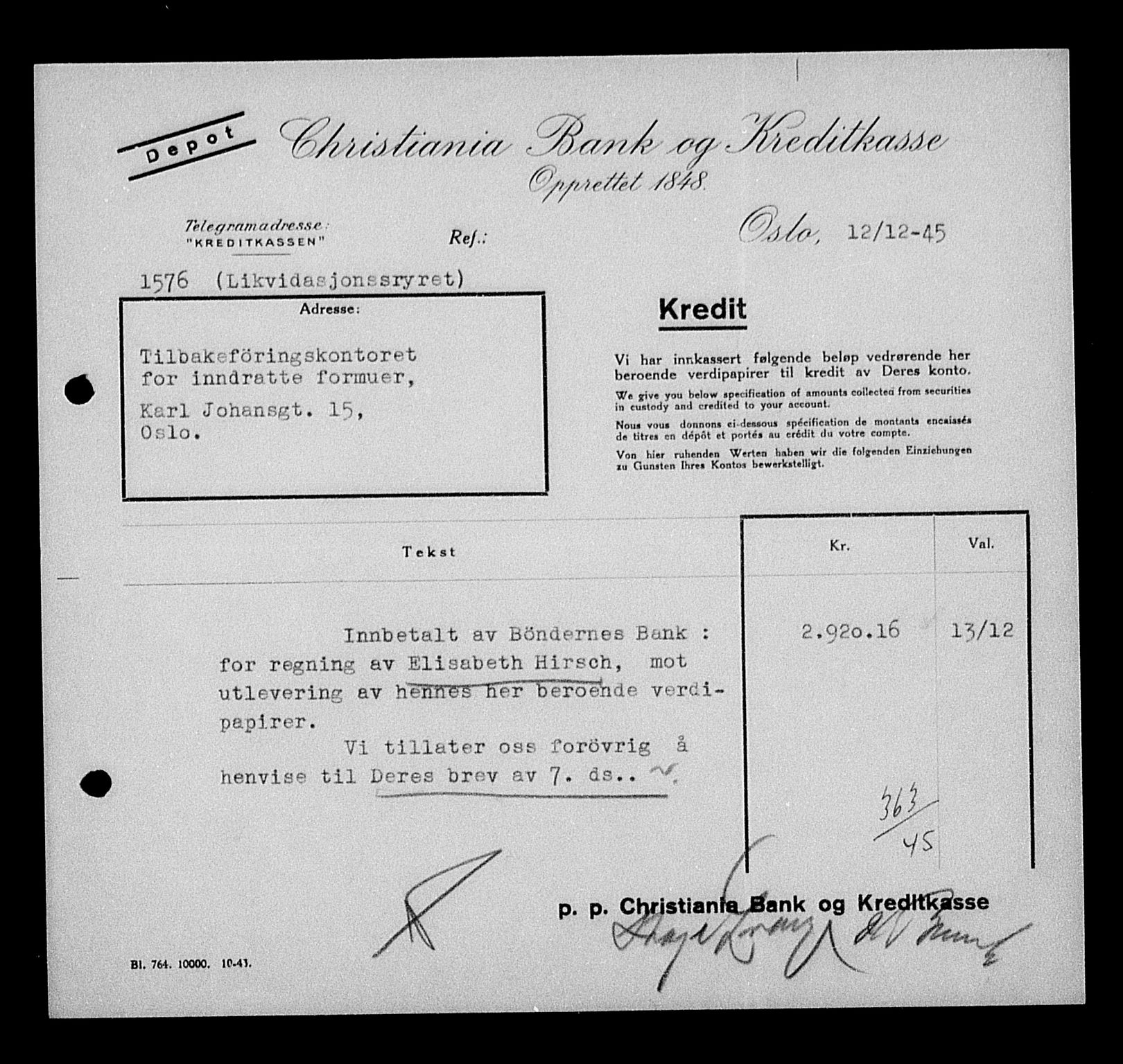 Justisdepartementet, Tilbakeføringskontoret for inndratte formuer, AV/RA-S-1564/H/Hc/Hcc/L0943: --, 1945-1947, p. 356