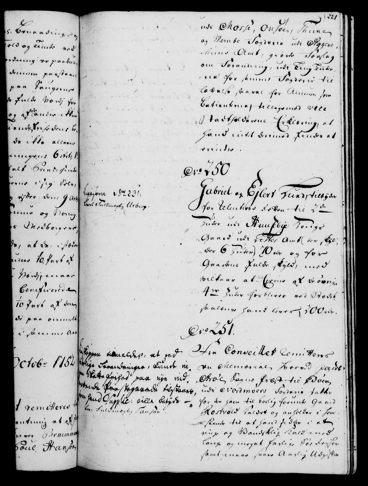 Rentekammeret, Kammerkanselliet, RA/EA-3111/G/Gh/Gha/L0031: Norsk ekstraktmemorialprotokoll (merket RK 53.76), 1751-1753, p. 221