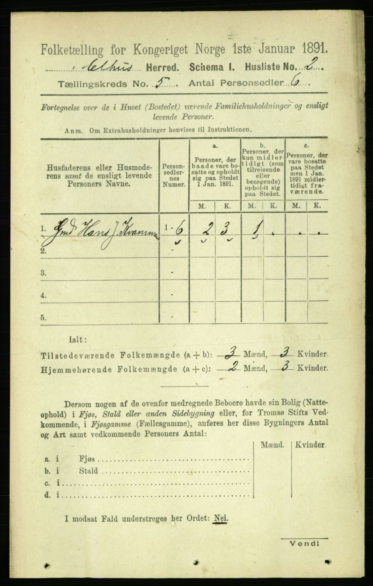 RA, 1891 census for 1653 Melhus, 1891, p. 2353