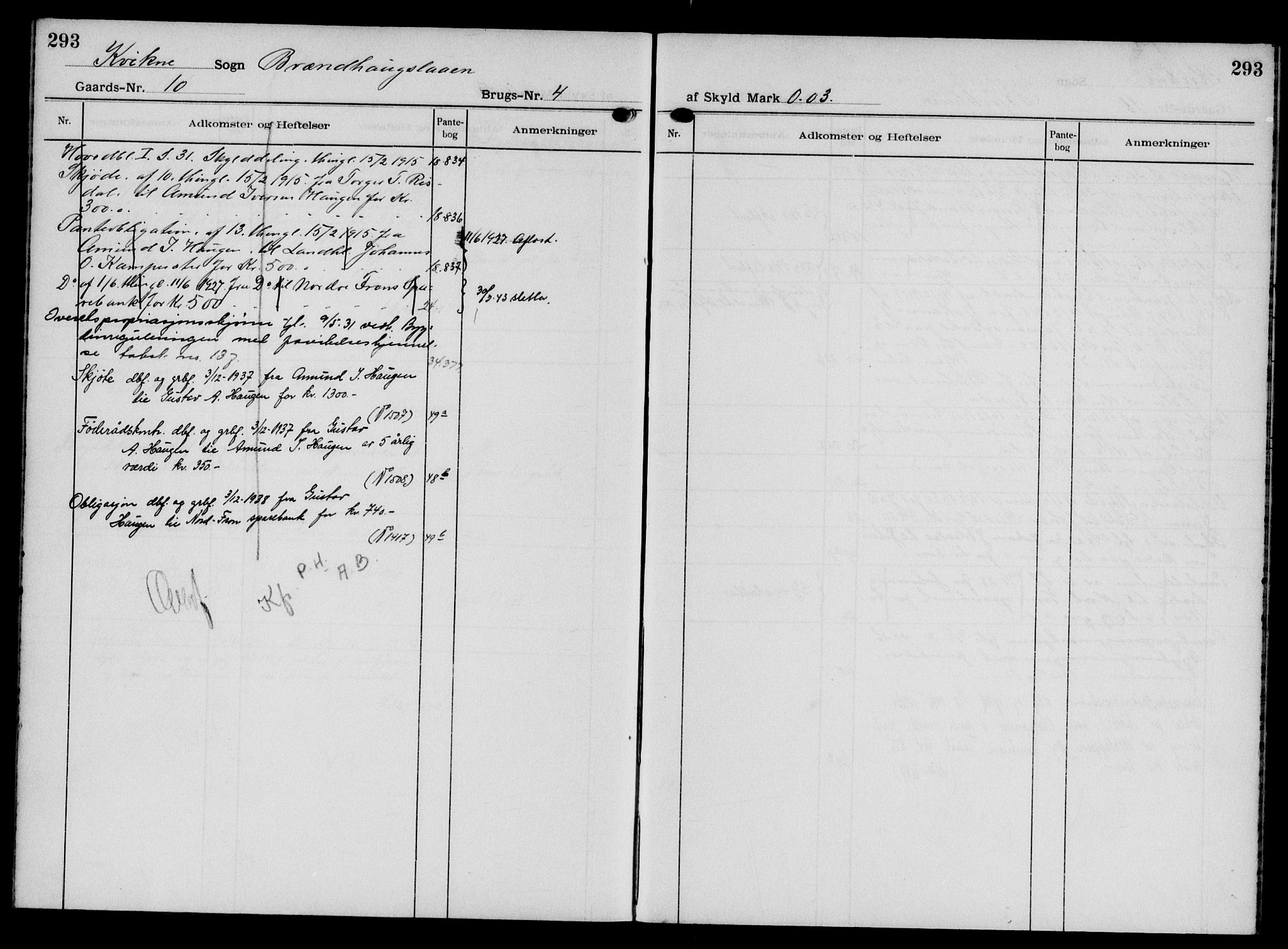 Nord-Gudbrandsdal tingrett, AV/SAH-TING-002/H/Ha/Had/L0014: Mortgage register no. 14, 1901-1950, p. 293