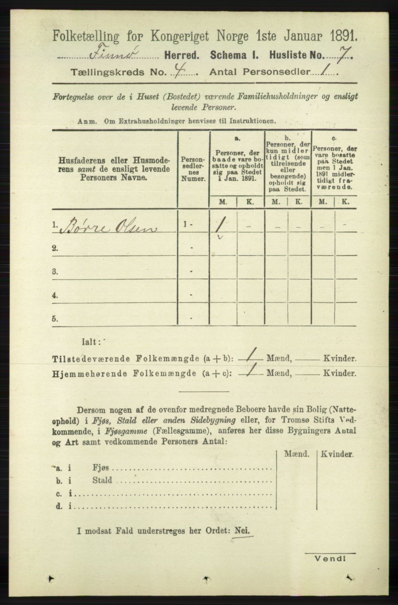 RA, 1891 census for 1141 Finnøy, 1891, p. 784