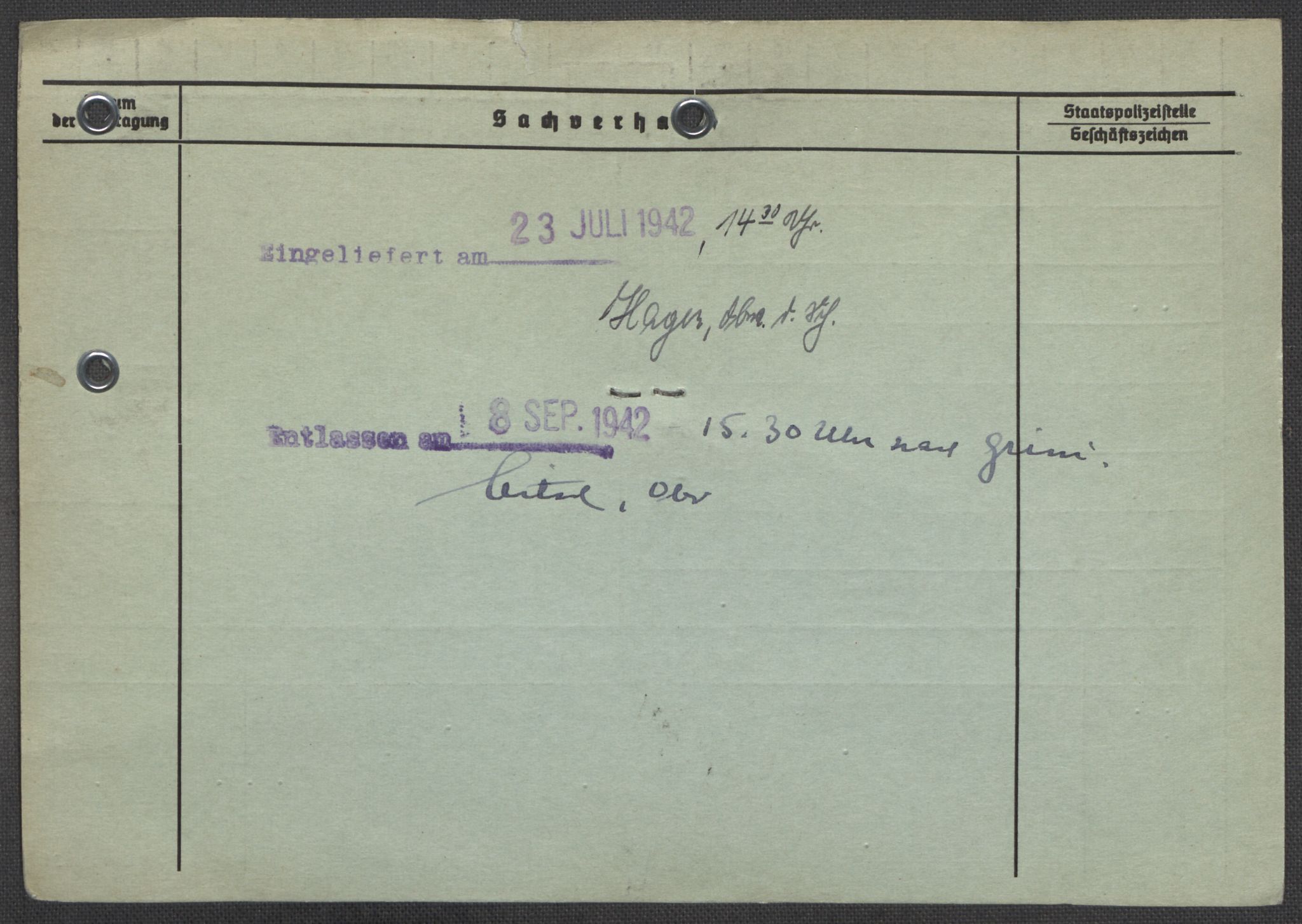 Befehlshaber der Sicherheitspolizei und des SD, AV/RA-RAFA-5969/E/Ea/Eaa/L0010: Register over norske fanger i Møllergata 19: Sø-Å, 1940-1945, p. 499