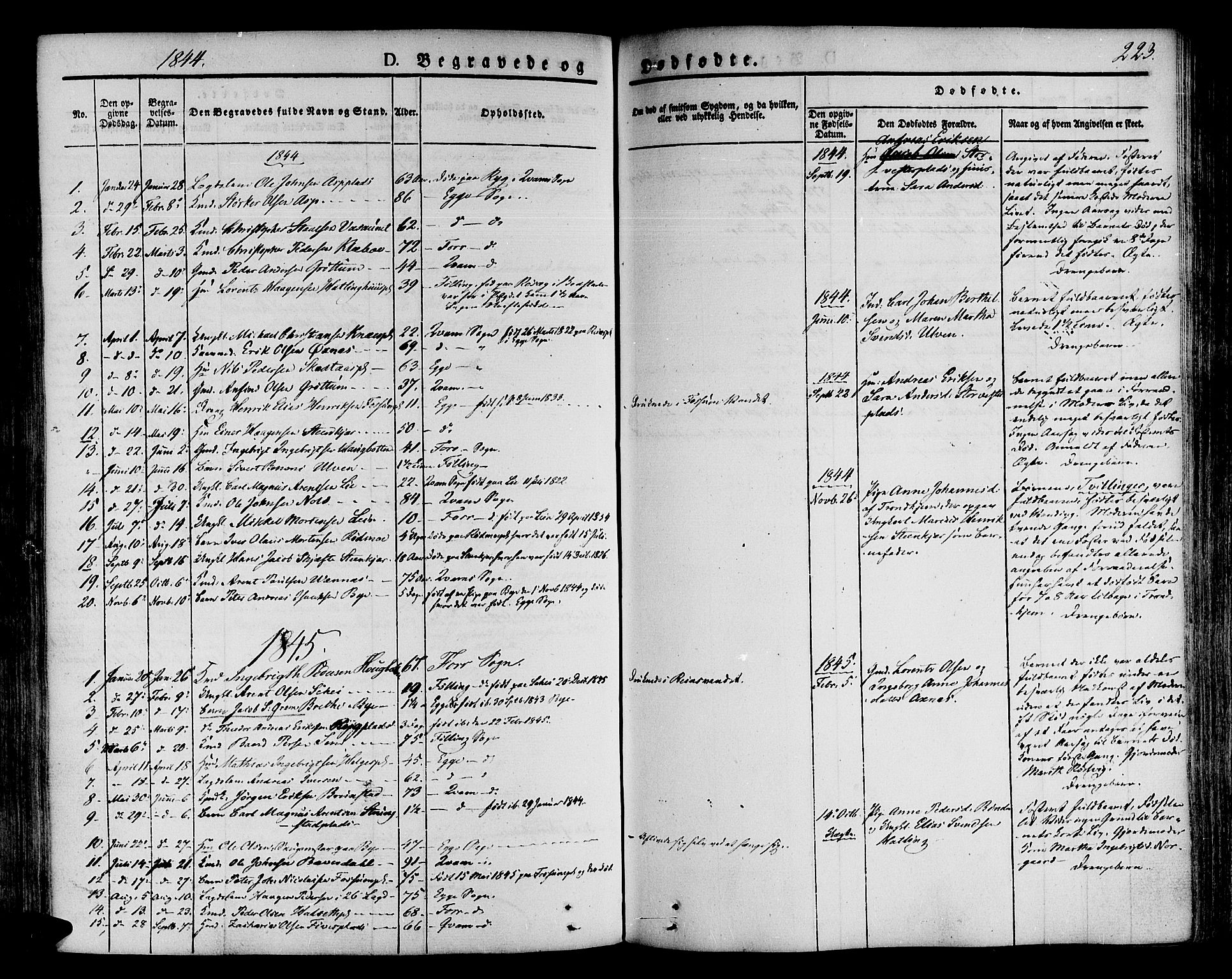 Ministerialprotokoller, klokkerbøker og fødselsregistre - Nord-Trøndelag, SAT/A-1458/746/L0445: Parish register (official) no. 746A04, 1826-1846, p. 223