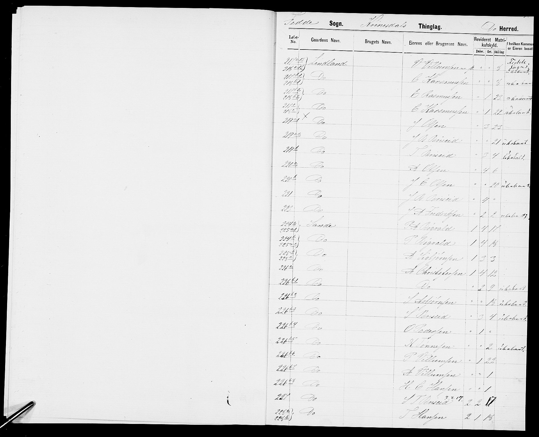SAK, 1875 census for 1037P Kvinesdal, 1875, p. 12
