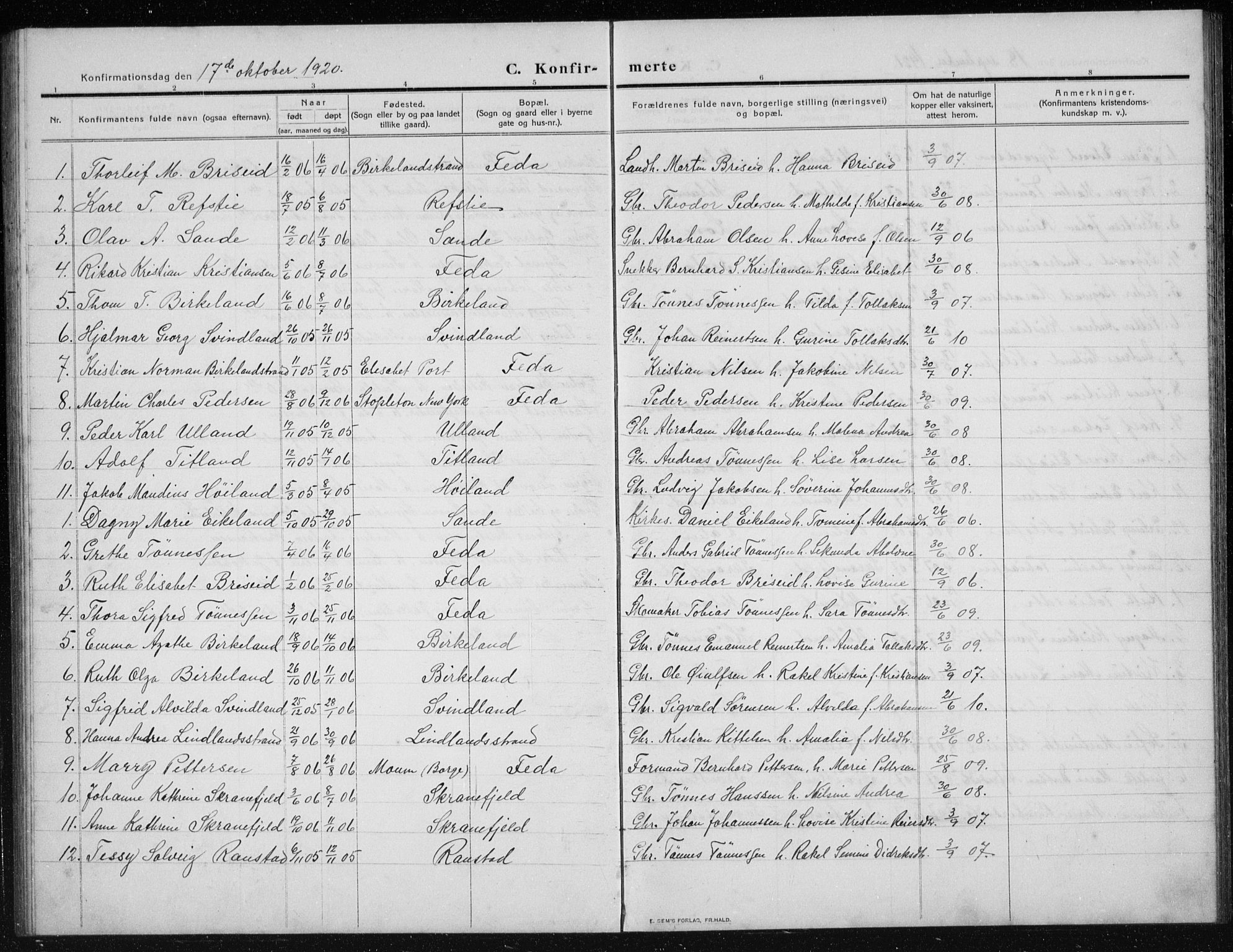 Kvinesdal sokneprestkontor, AV/SAK-1111-0026/F/Fb/Fba/L0005: Parish register (copy) no. B 5, 1910-1934