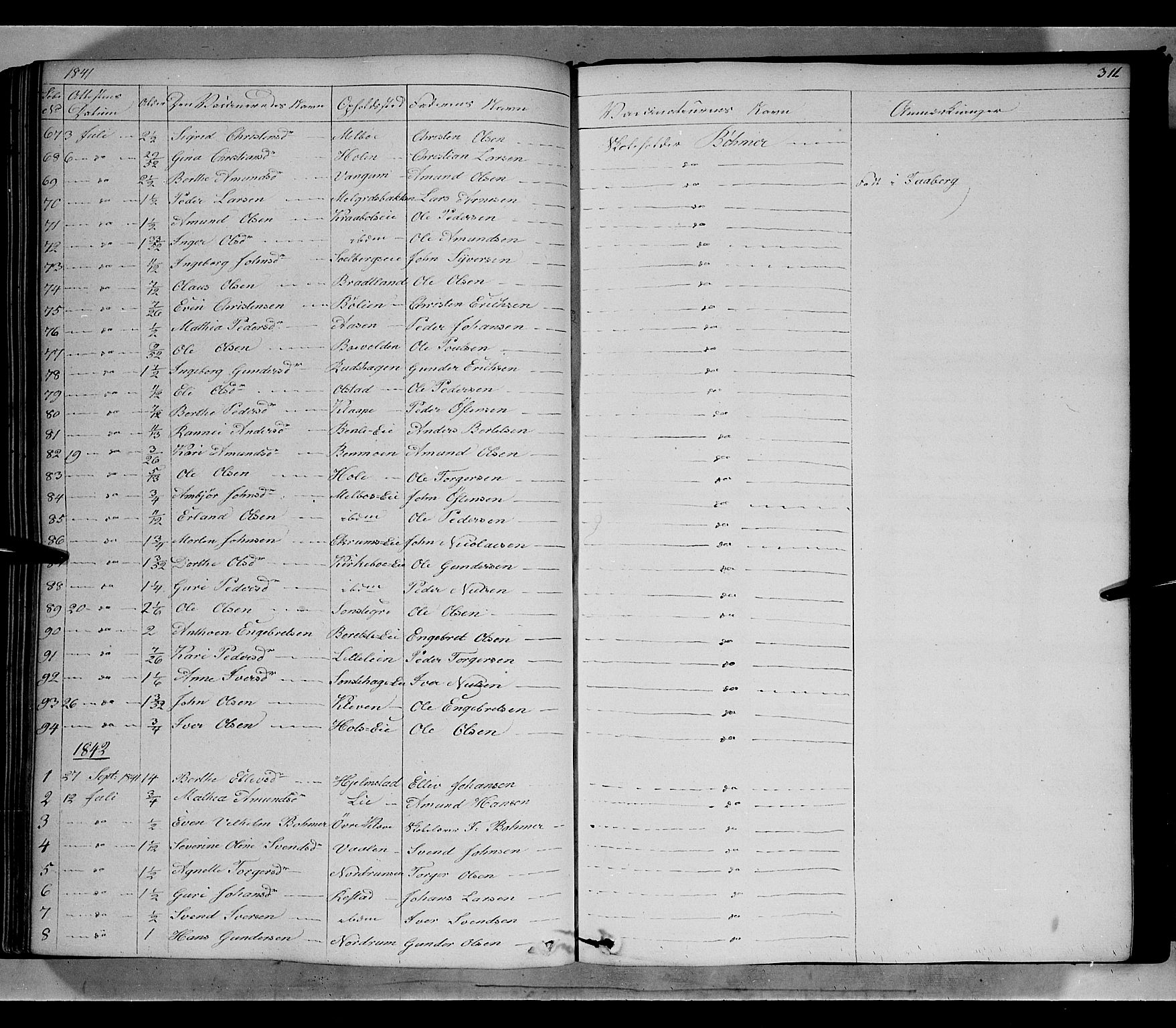 Gausdal prestekontor, SAH/PREST-090/H/Ha/Haa/L0007: Parish register (official) no. 7, 1840-1850, p. 311