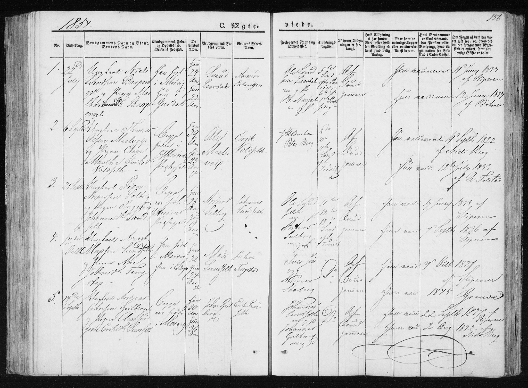 Ministerialprotokoller, klokkerbøker og fødselsregistre - Nord-Trøndelag, AV/SAT-A-1458/733/L0323: Parish register (official) no. 733A02, 1843-1870, p. 156