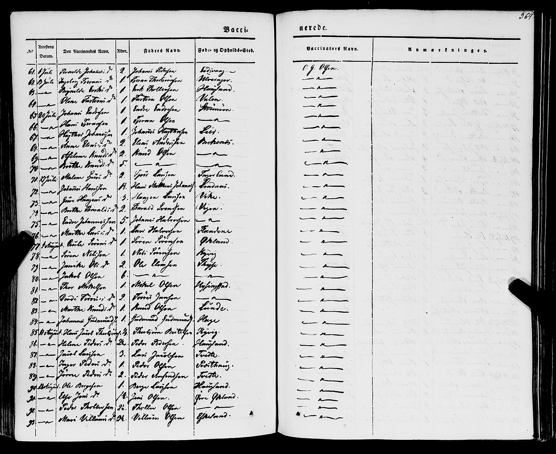 Stord sokneprestembete, SAB/A-78201/H/Haa: Parish register (official) no. A 7, 1841-1861, p. 364