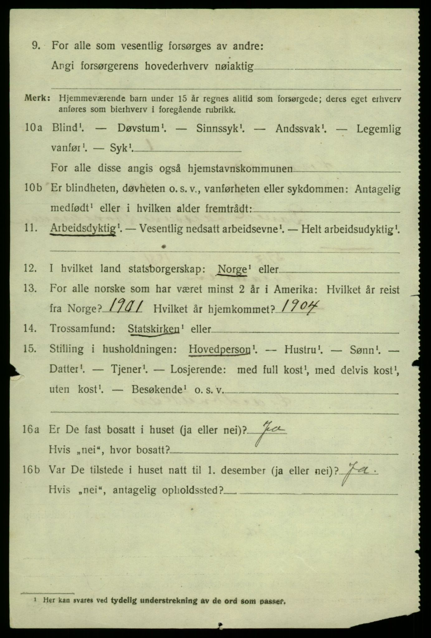 SAB, 1920 census for Granvin, 1920, p. 1177