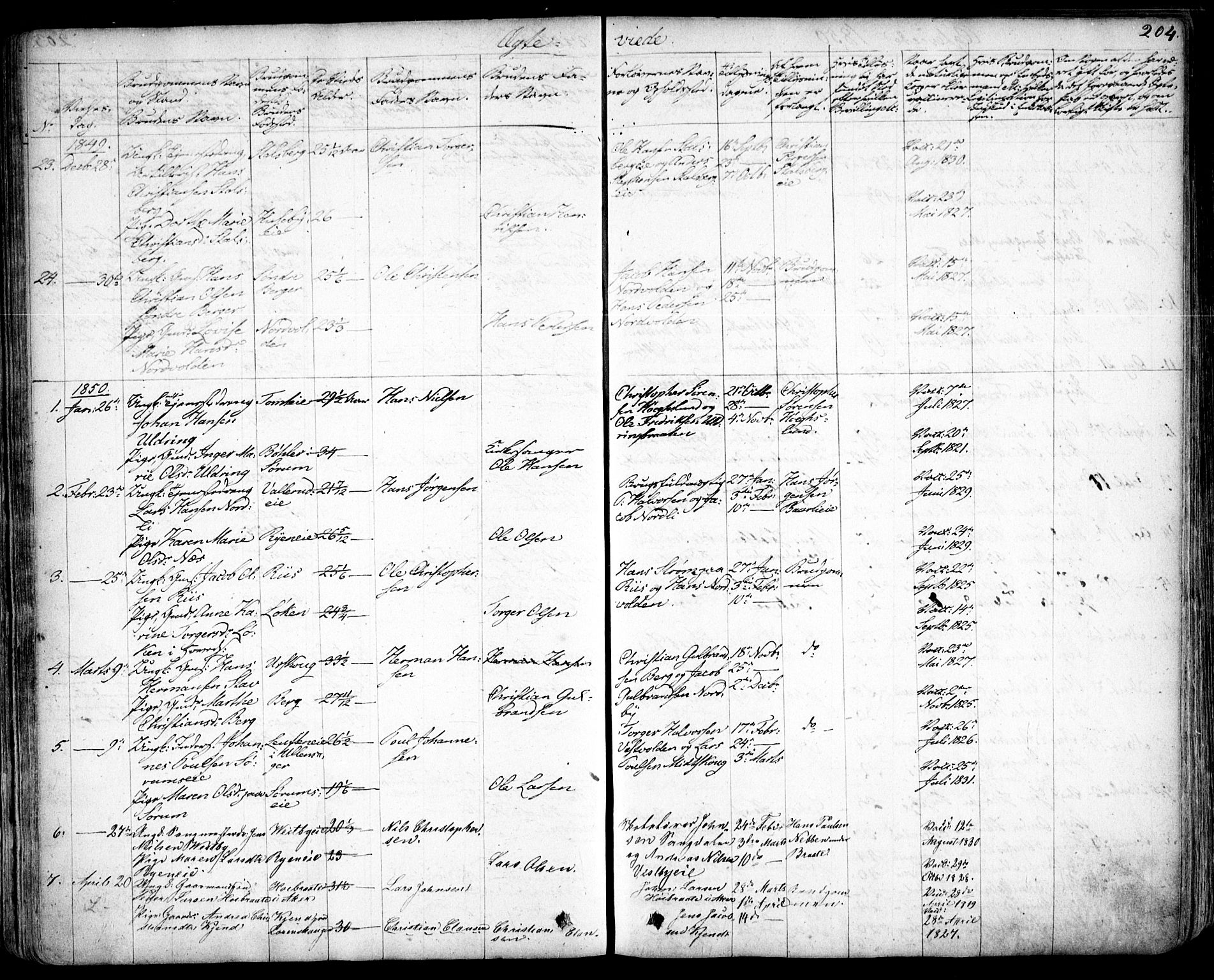 Skedsmo prestekontor Kirkebøker, AV/SAO-A-10033a/F/Fa/L0009: Parish register (official) no. I 9, 1830-1853, p. 204