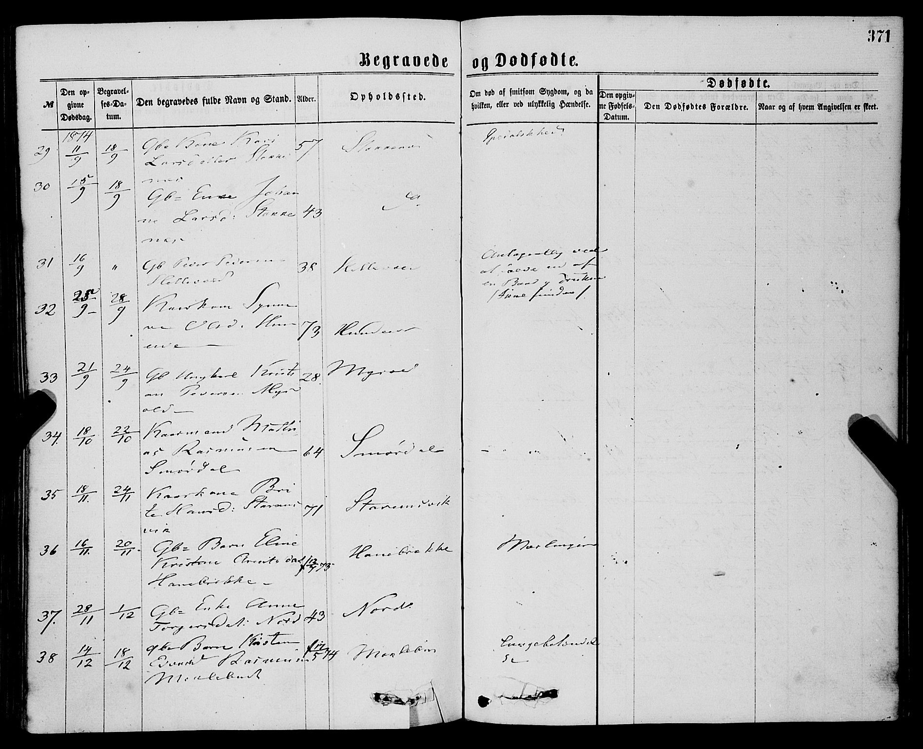 Eid sokneprestembete, AV/SAB-A-82301/H/Haa/Haaa/L0010: Parish register (official) no. A 10, 1867-1878, p. 371