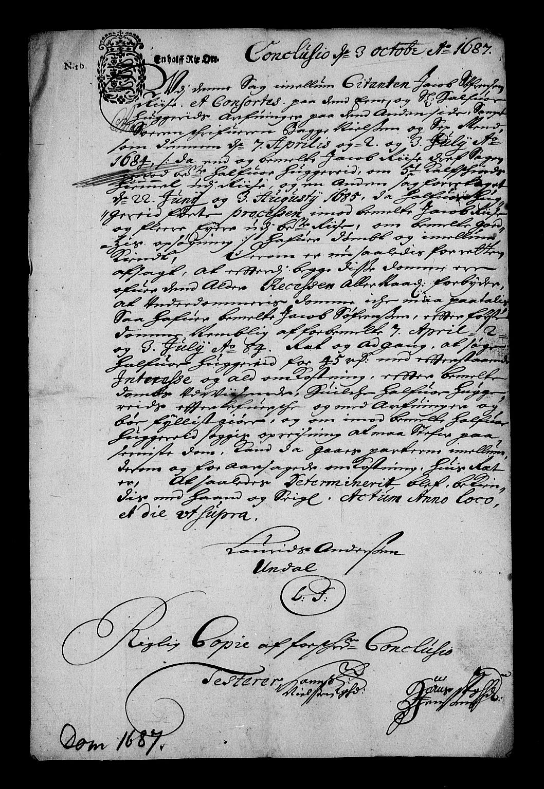 Stattholderembetet 1572-1771, RA/EA-2870/Af/L0002: Avskrifter av vedlegg til originale supplikker, nummerert i samsvar med supplikkbøkene, 1687-1689, p. 80
