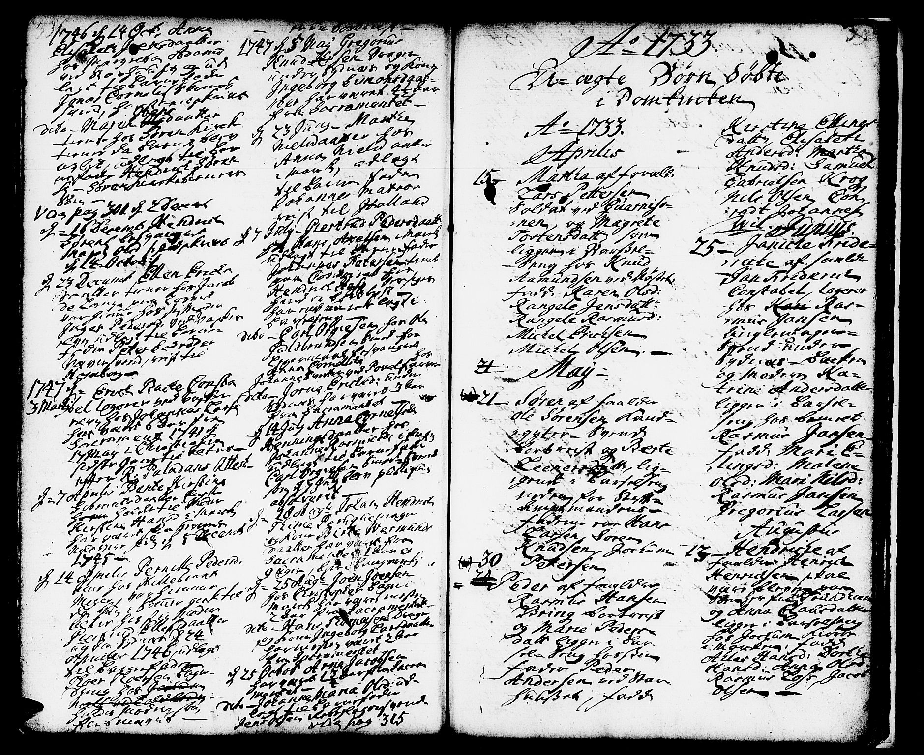 Domkirken sokneprestembete, SAB/A-74801/H/Haa/L0002: Parish register (official) no. A 2, 1733-1750, p. 336-337