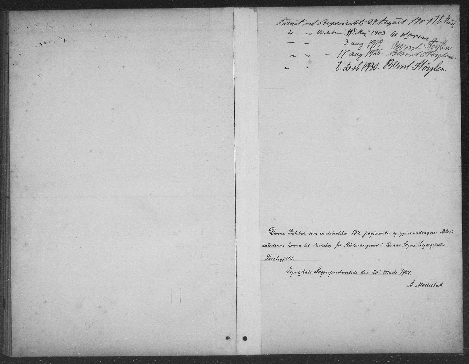 Lyngdal sokneprestkontor, SAK/1111-0029/F/Fb/Fbb/L0002: Parish register (copy) no. B 2, 1901-1934