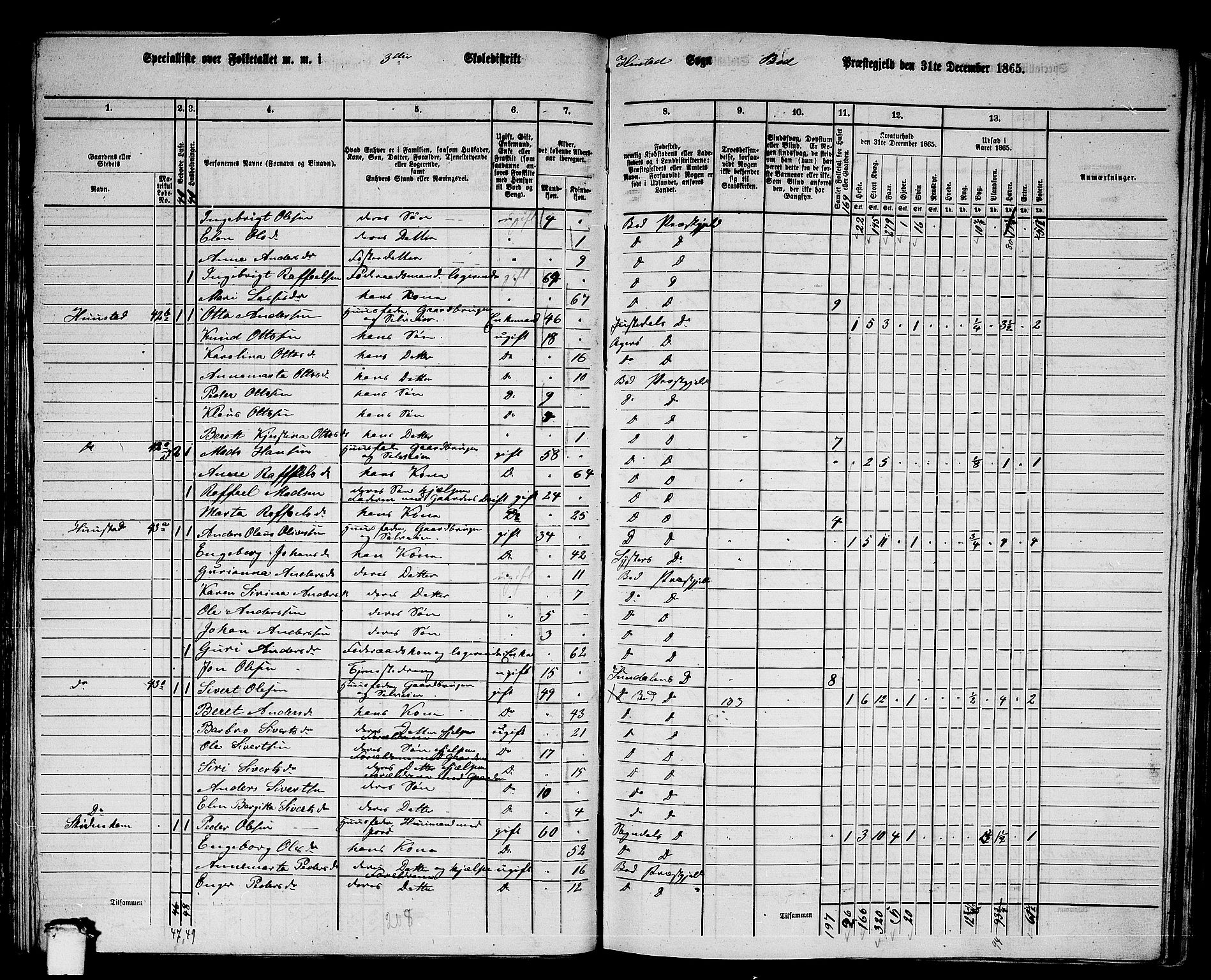 RA, 1865 census for Bud, 1865, p. 39