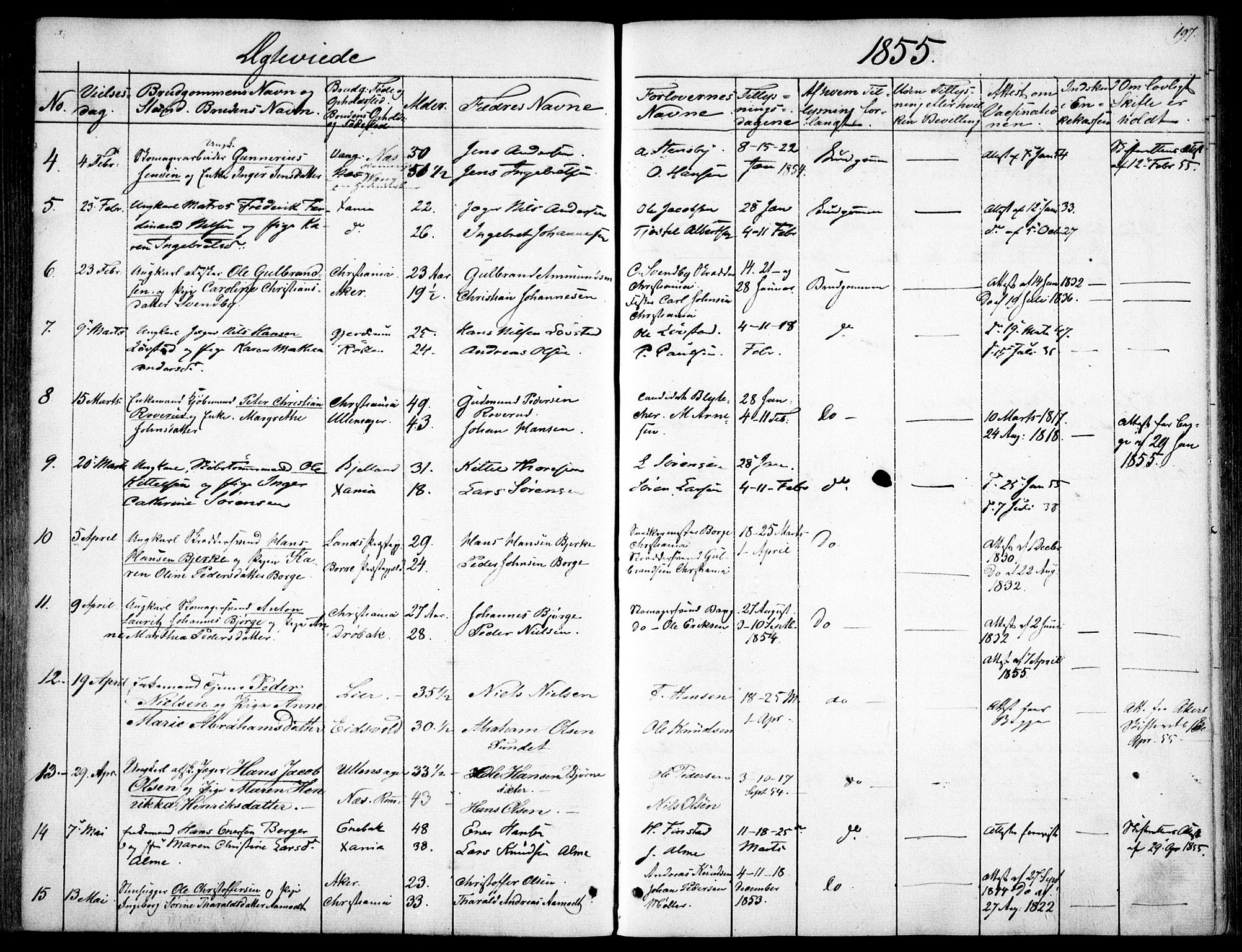 Garnisonsmenigheten Kirkebøker, AV/SAO-A-10846/F/Fa/L0009: Parish register (official) no. 9, 1842-1859, p. 197