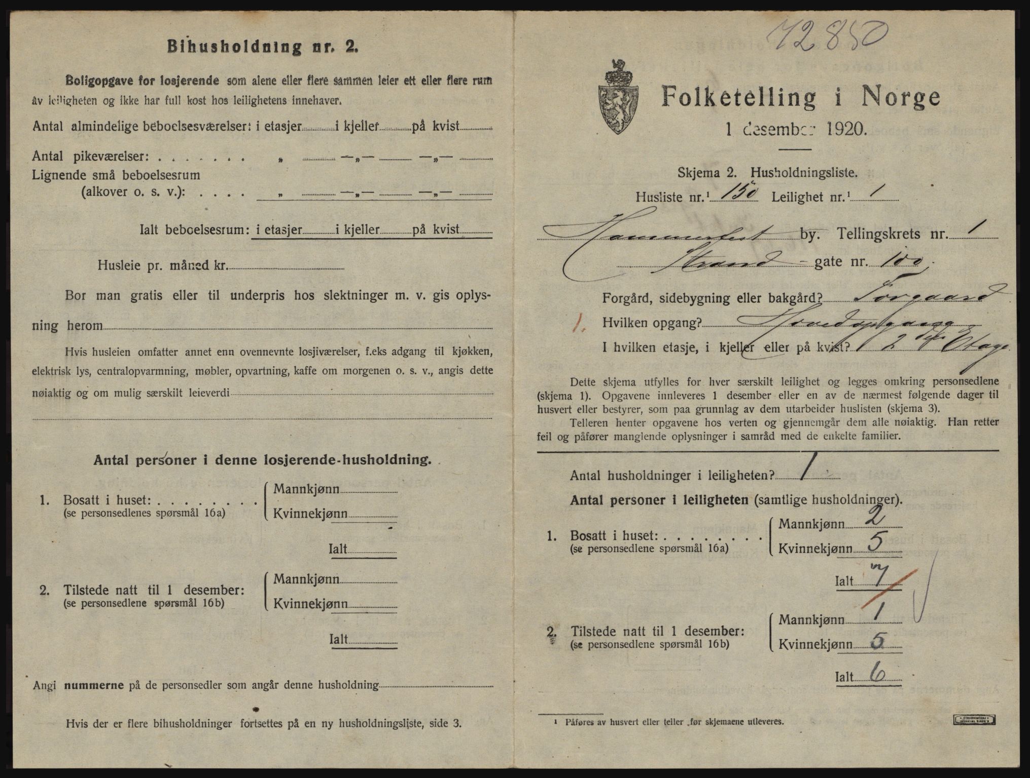 SATØ, 1920 census for Hammerfest, 1920, p. 1456