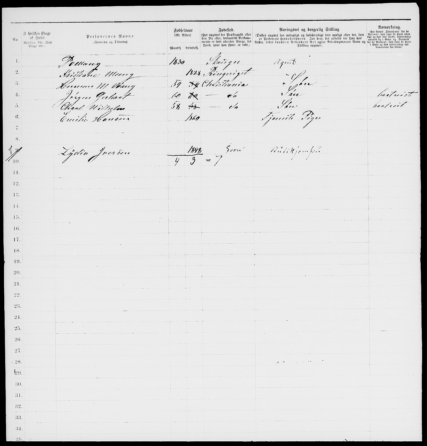 RA, 1885 census for 0301 Kristiania, 1885, p. 553