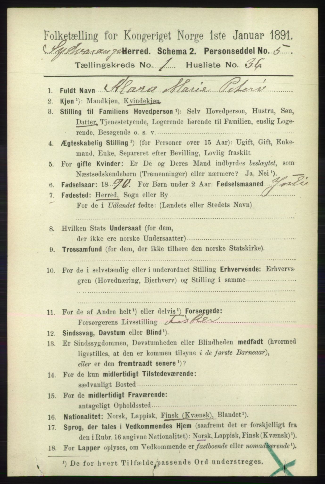 RA, 1891 census for 2030 Sør-Varanger, 1891, p. 342
