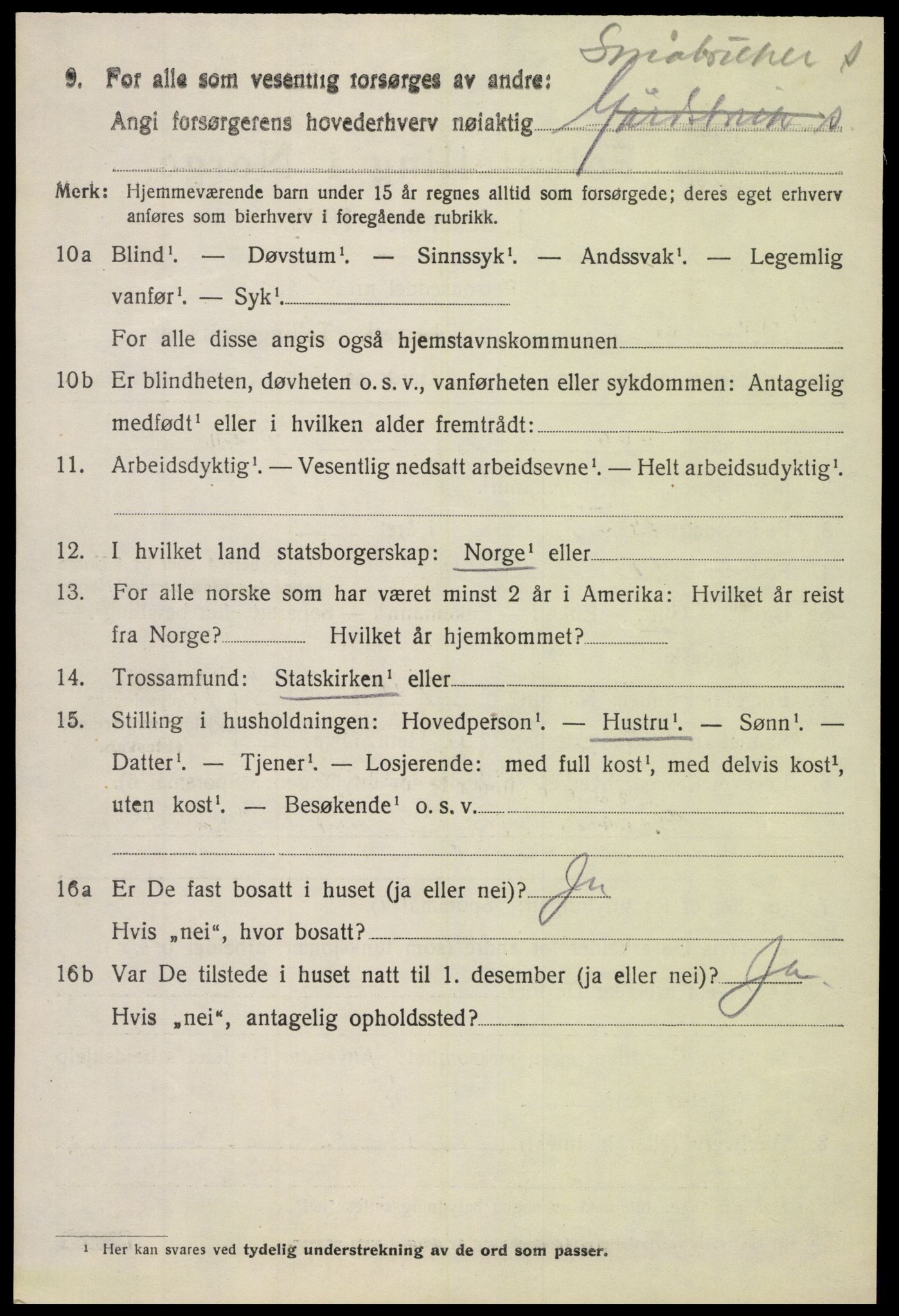 SAH, 1920 census for Nord-Aurdal, 1920, p. 5557