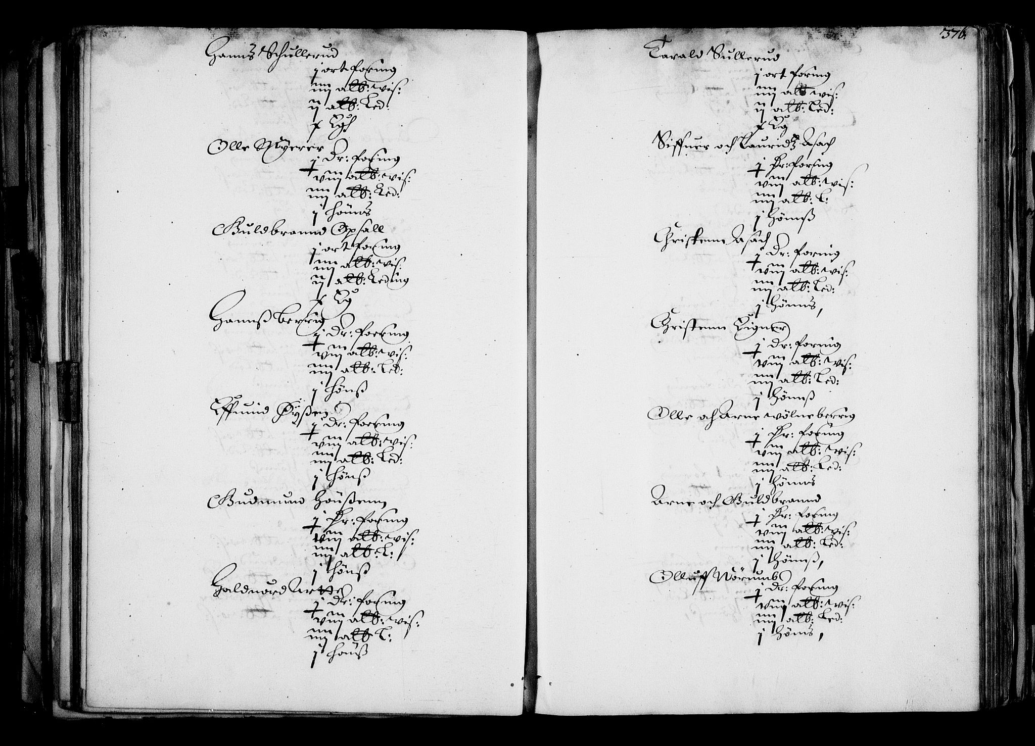 Rentekammeret inntil 1814, Realistisk ordnet avdeling, AV/RA-EA-4070/N/Na/L0001: [XI f]: Akershus stifts jordebok, 1652, p. 375b-376a