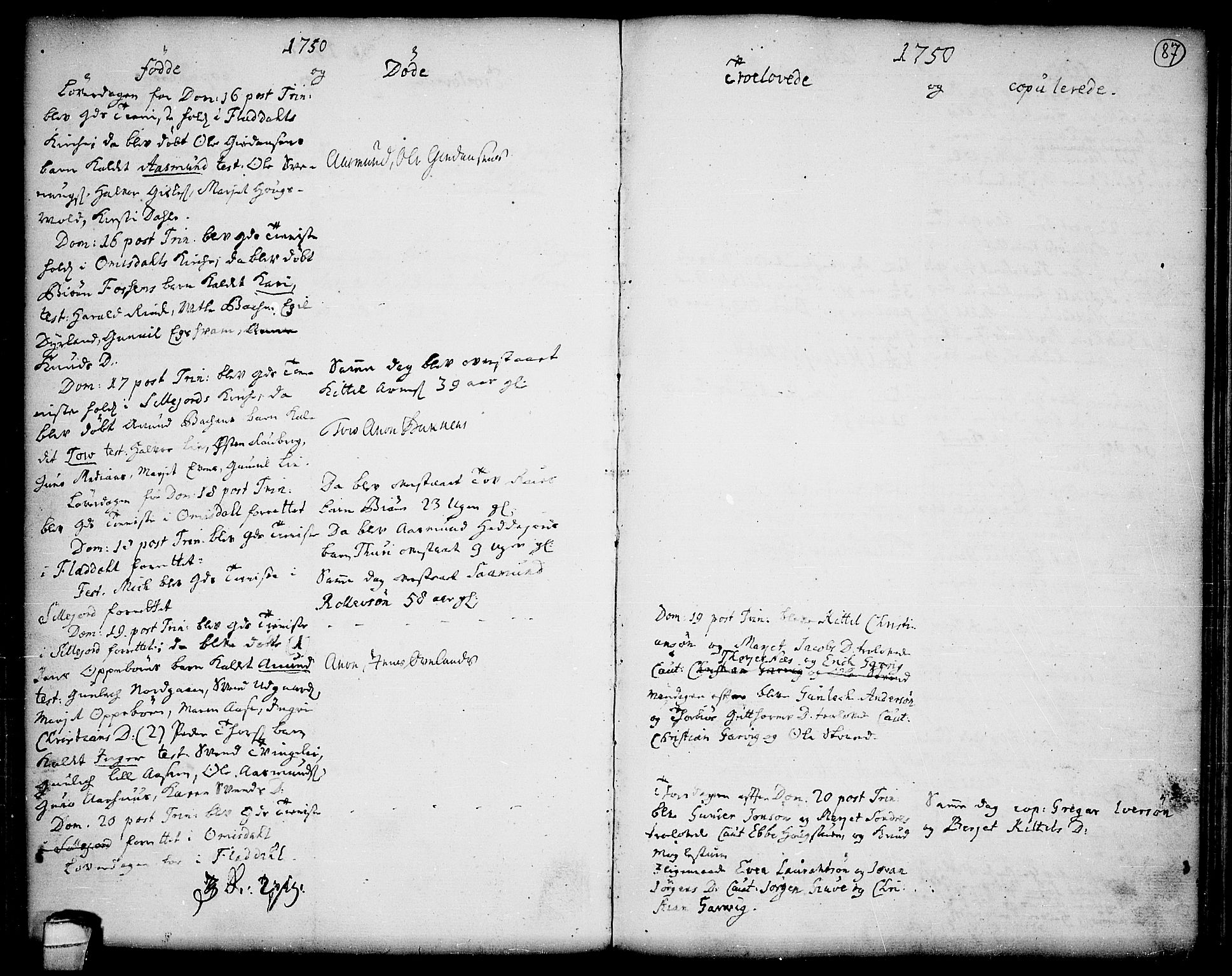 Seljord kirkebøker, AV/SAKO-A-20/F/Fa/L0006: Parish register (official) no. I 6, 1744-1755, p. 87