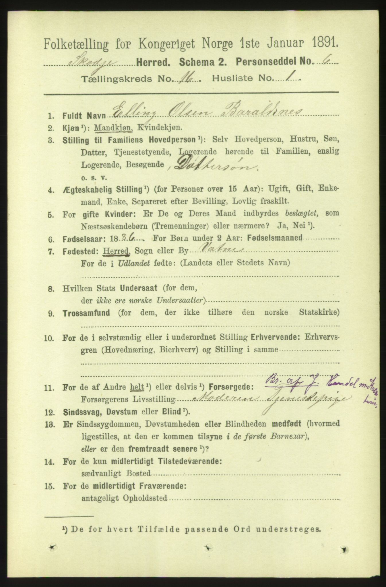 RA, 1891 census for 1529 Skodje, 1891, p. 3355