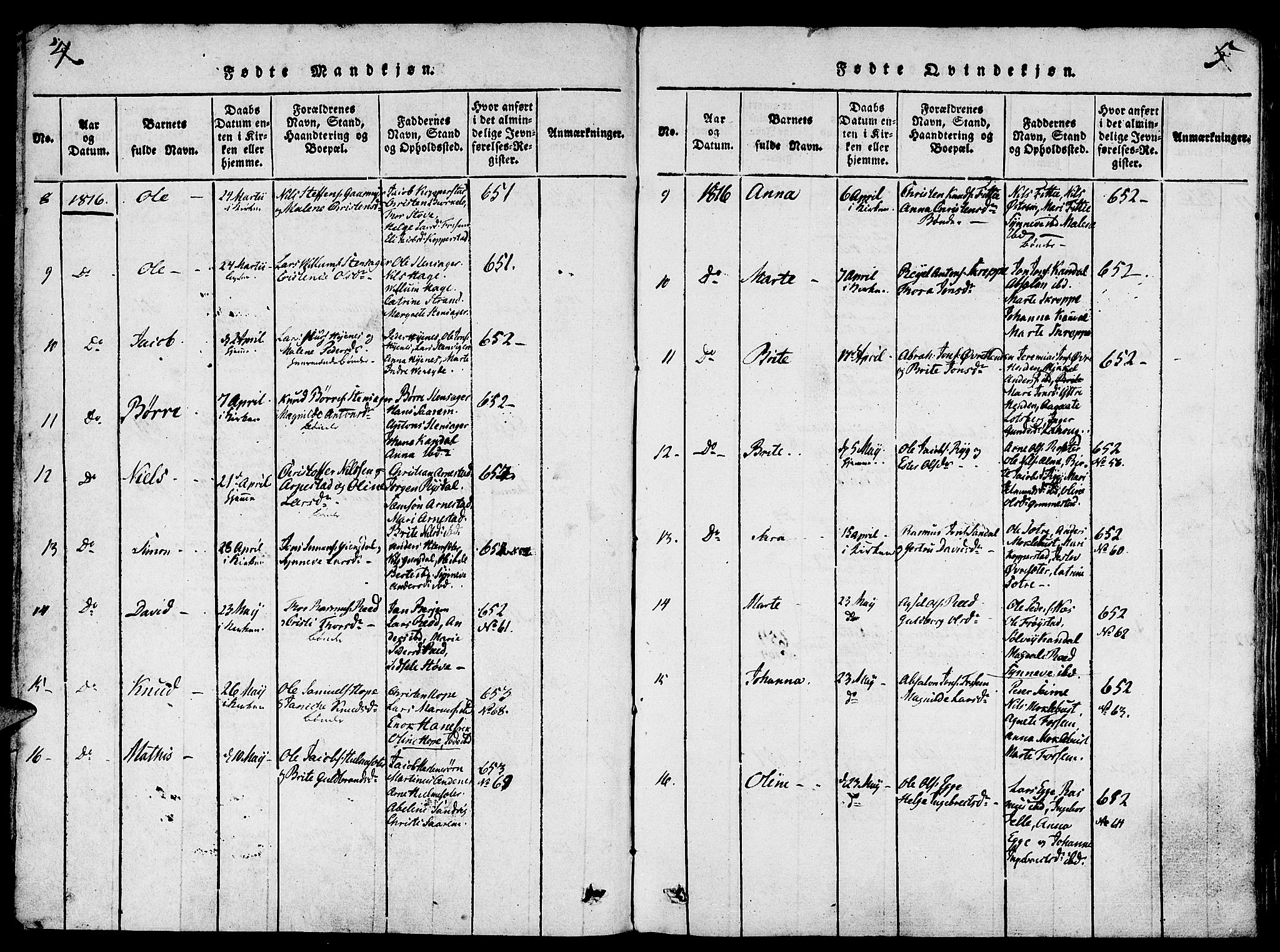 Gloppen sokneprestembete, SAB/A-80101/H/Haa/Haaa/L0006: Parish register (official) no. A 6, 1816-1826, p. 4-5