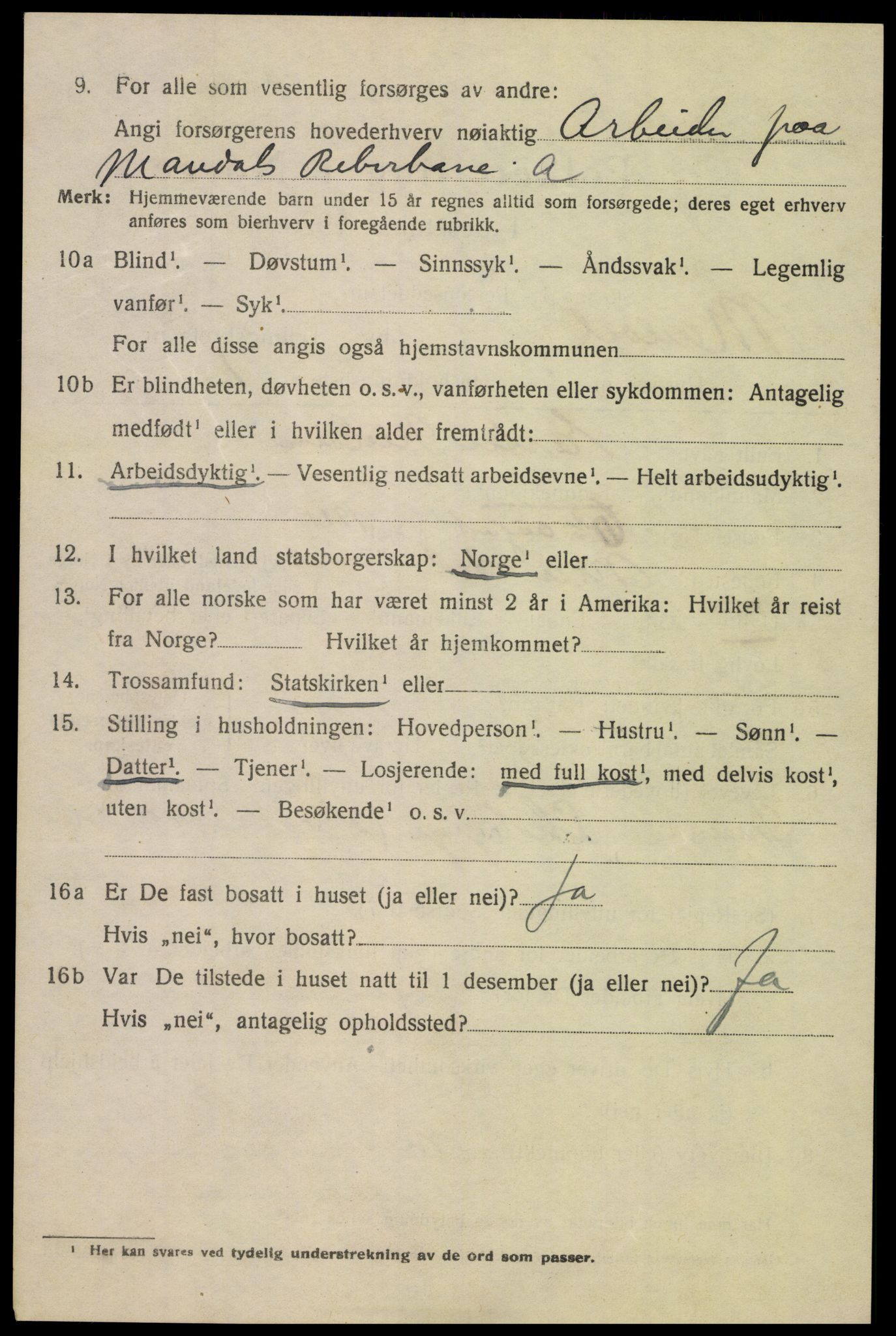 SAK, 1920 census for Mandal, 1920, p. 4788