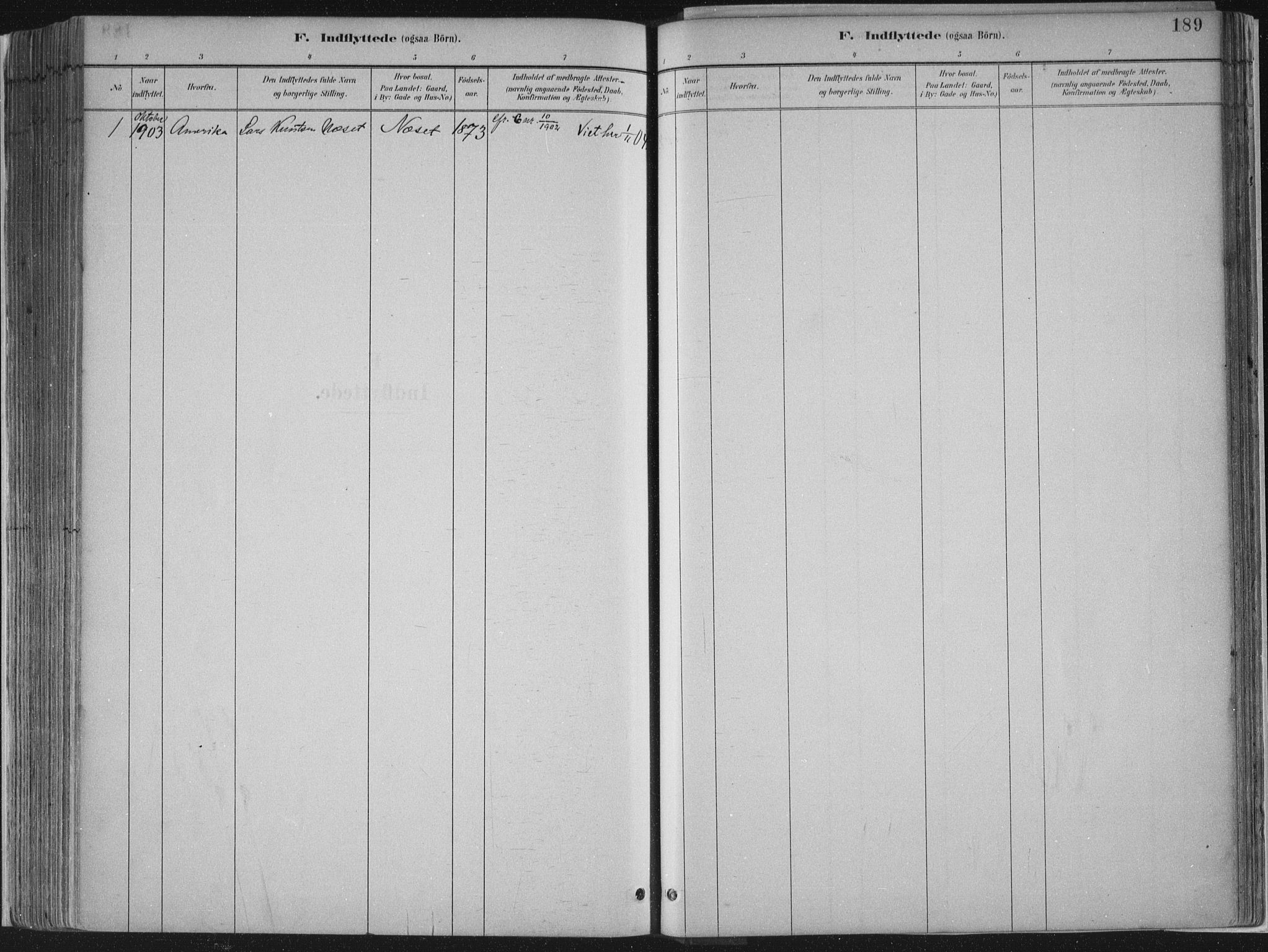 Jostedal sokneprestembete, SAB/A-80601/H/Haa/Haab/L0001: Parish register (official) no. B 1, 1887-1914, p. 189
