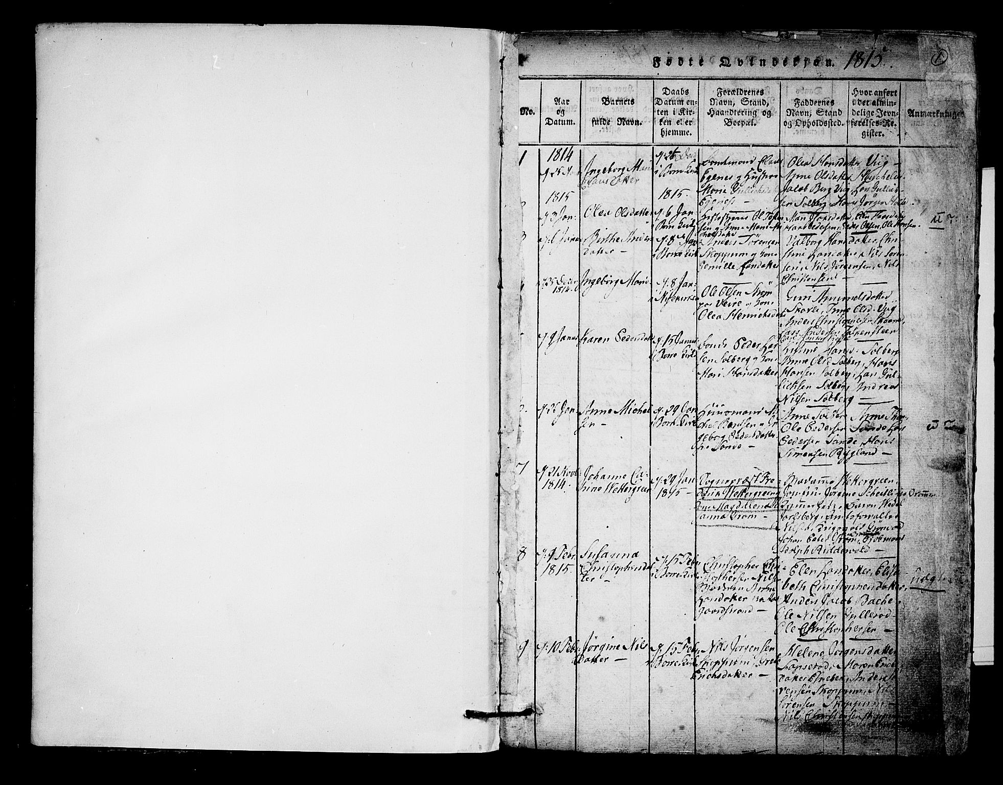 Borre kirkebøker, SAKO/A-338/F/Fa/L0004: Parish register (official) no. I 4, 1815-1845, p. 0-1