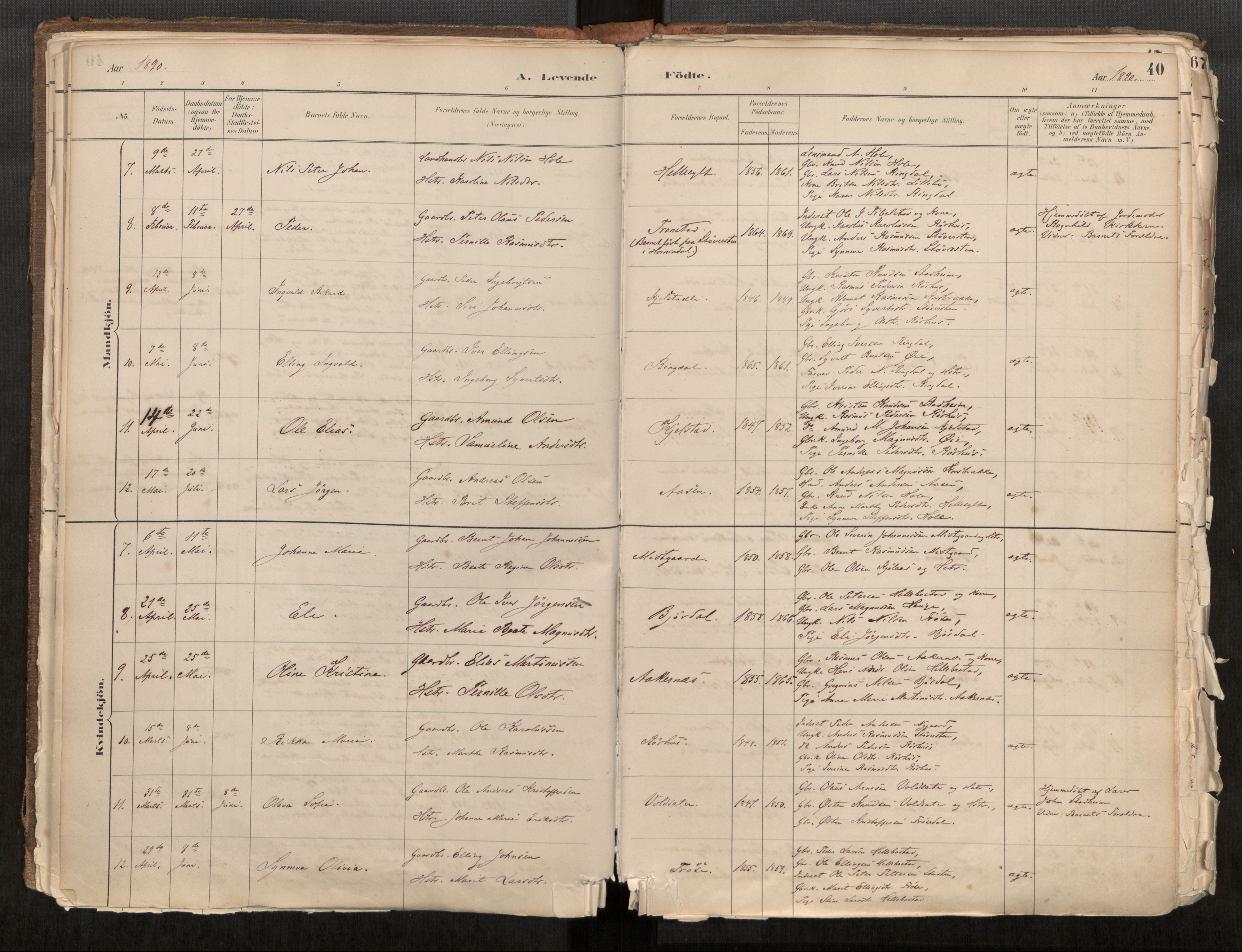 Sunnylven sokneprestkontor, SAT/A-1007: Parish register (official) no. 517A08, 1882-1939, p. 40