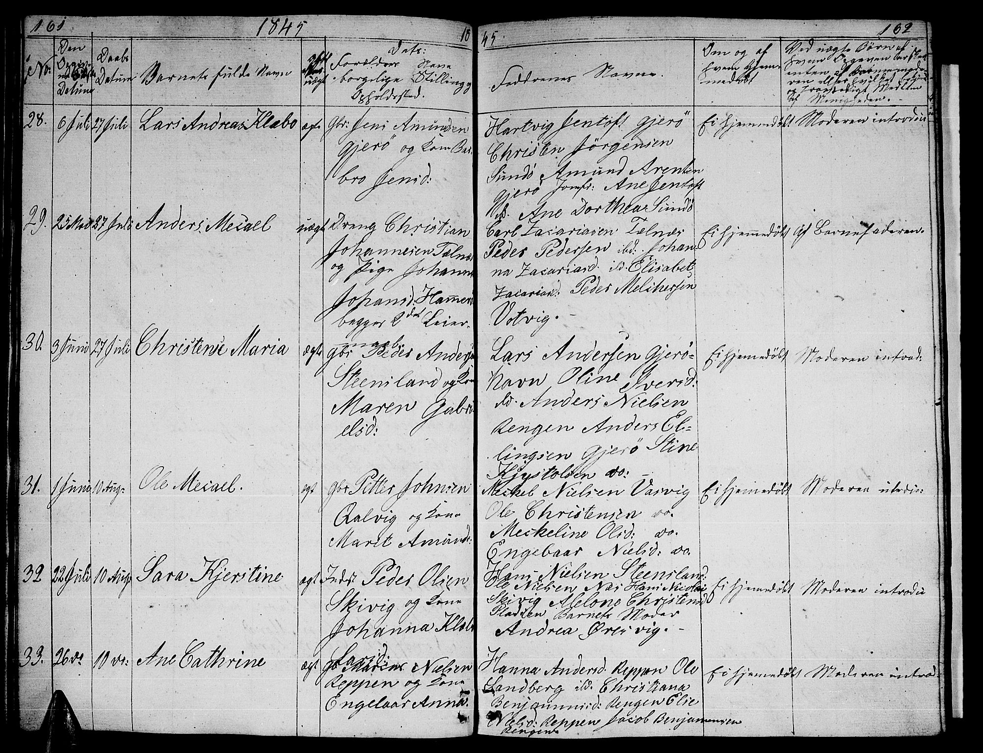 Ministerialprotokoller, klokkerbøker og fødselsregistre - Nordland, AV/SAT-A-1459/841/L0618: Parish register (copy) no. 841C02, 1833-1855, p. 161-162