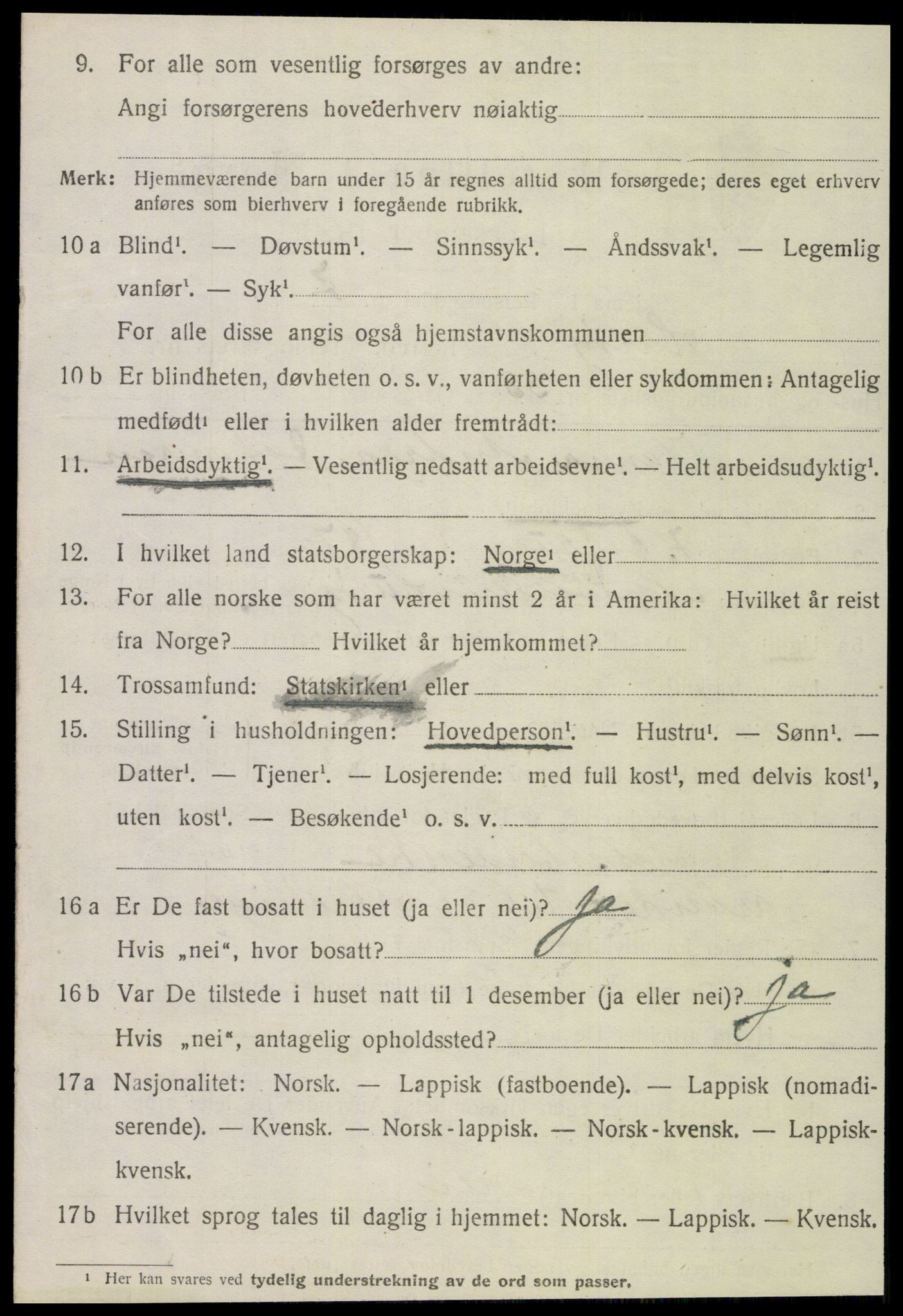 SAT, 1920 census for Lurøy, 1920, p. 1340