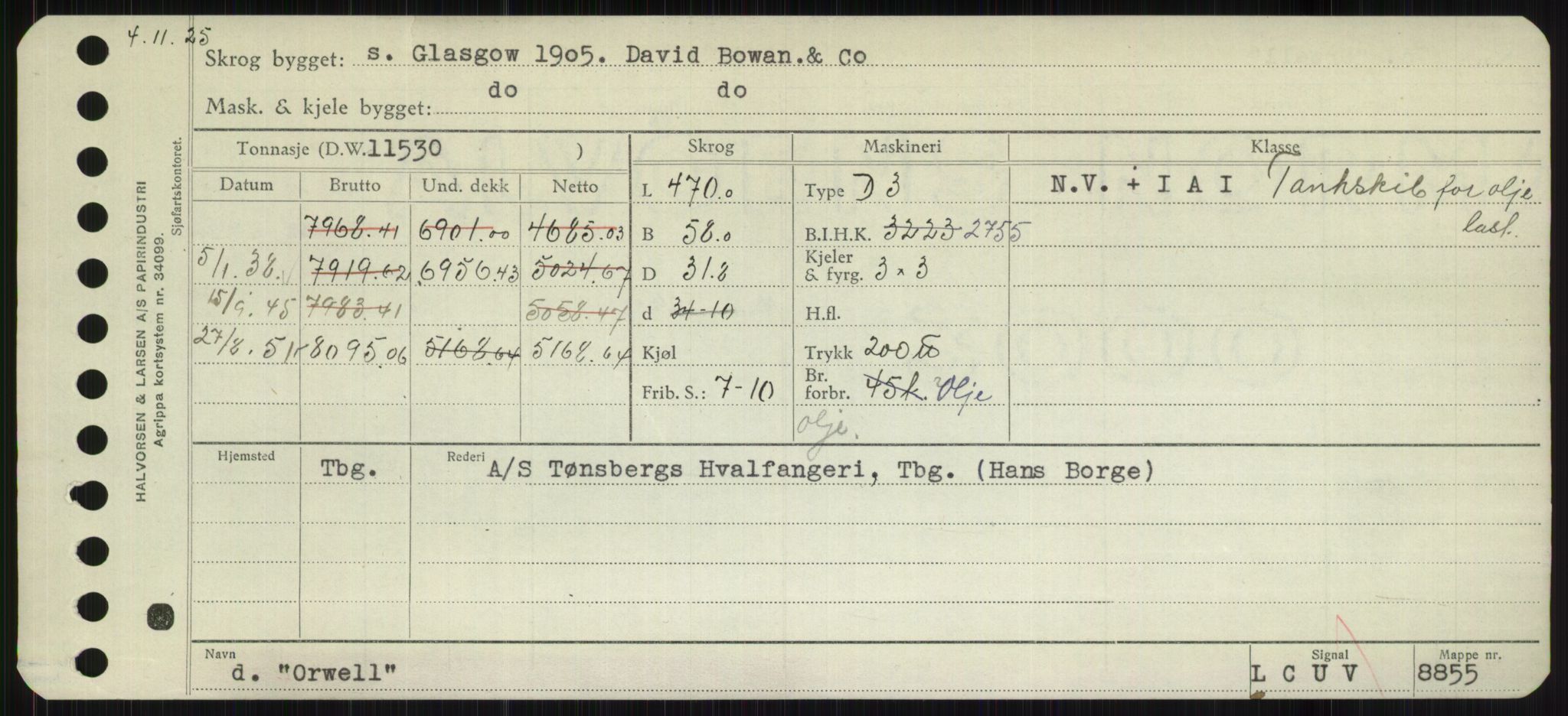 Sjøfartsdirektoratet med forløpere, Skipsmålingen, RA/S-1627/H/Hb/L0004: Fartøy, O-S, p. 49