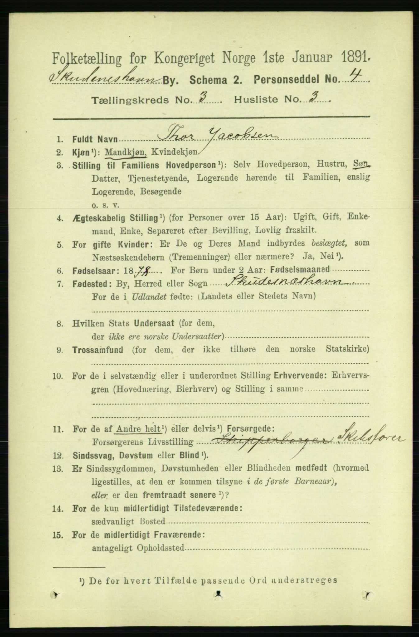 RA, 1891 census for 1104 Skudeneshavn, 1891, p. 975