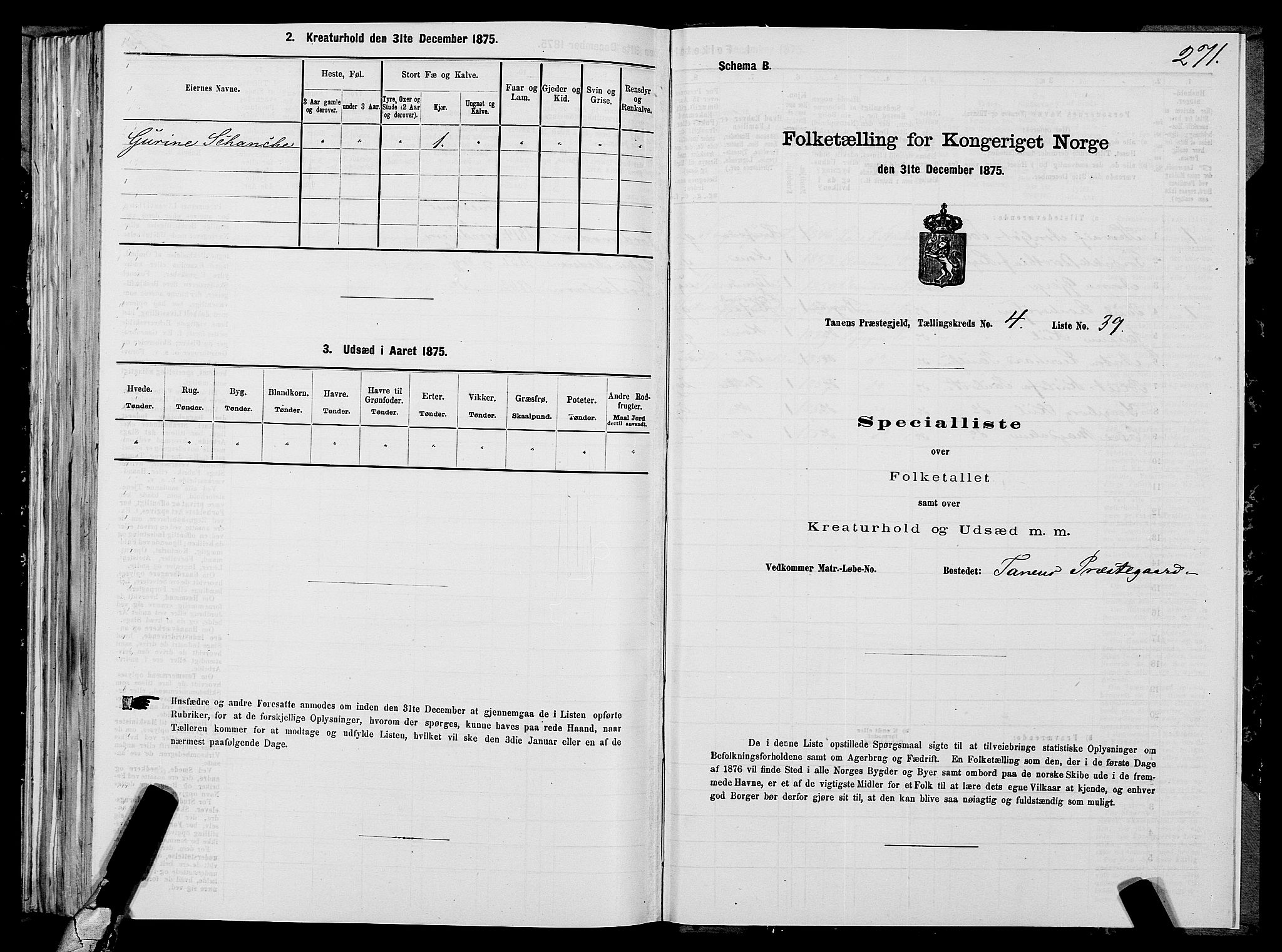 SATØ, 1875 census for 2025P Tana, 1875, p. 1271