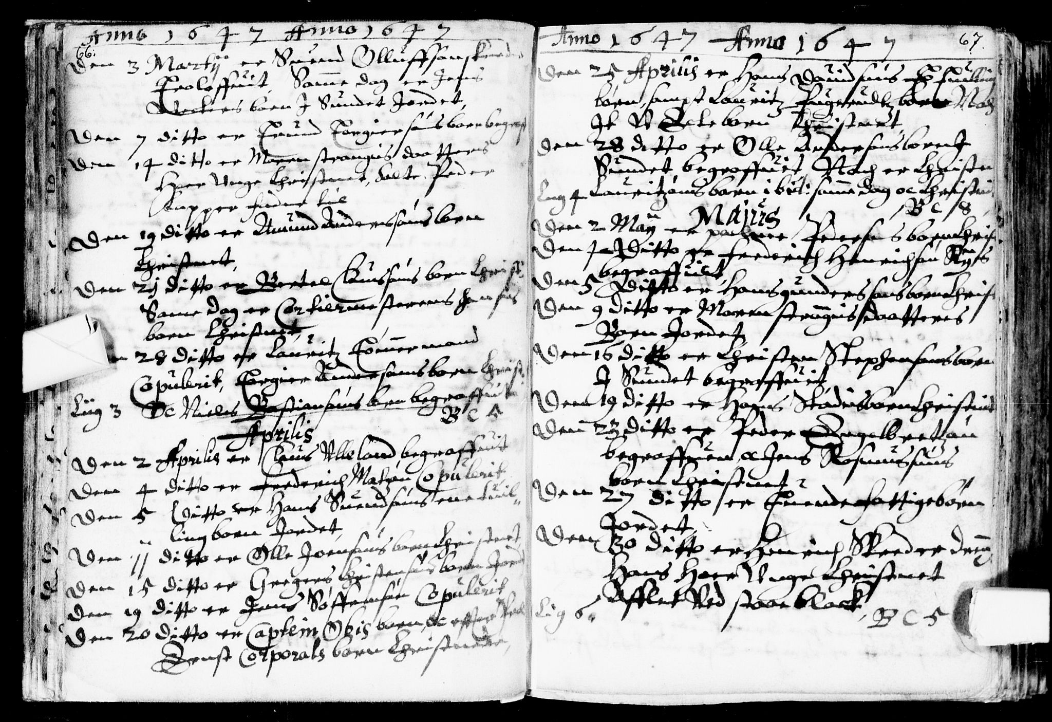 Bragernes kirkebøker, AV/SAKO-A-6/F/Fa/L0001: Parish register (official) no. I 1, 1634-1662, p. 66-67