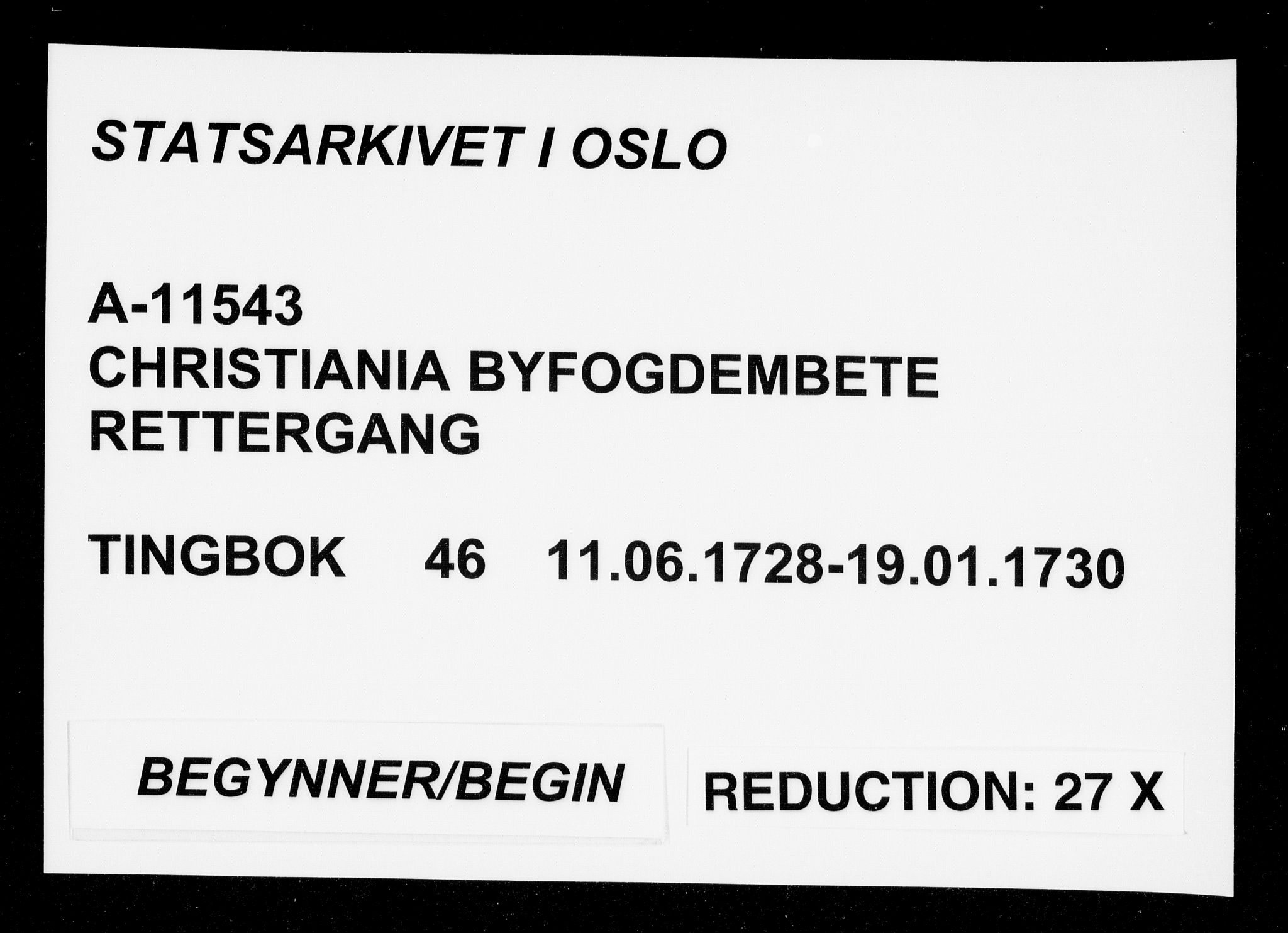 Christiania byfogd, AV/SAO-A-11543/F/Fb/L0046: Tingbok, 1728-1730