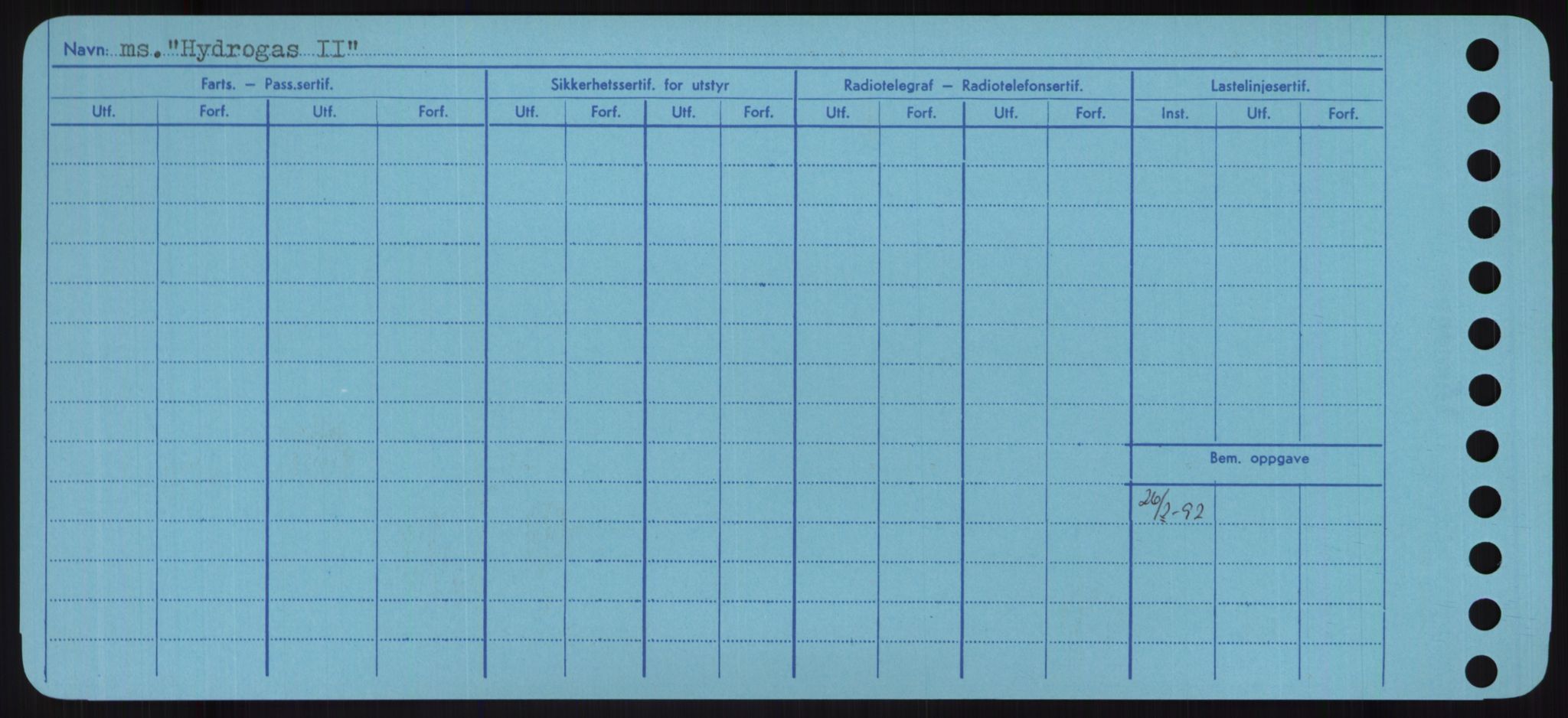 Sjøfartsdirektoratet med forløpere, Skipsmålingen, RA/S-1627/H/Ha/L0003/0001: Fartøy, Hilm-Mar / Fartøy, Hilm-Kol, p. 174