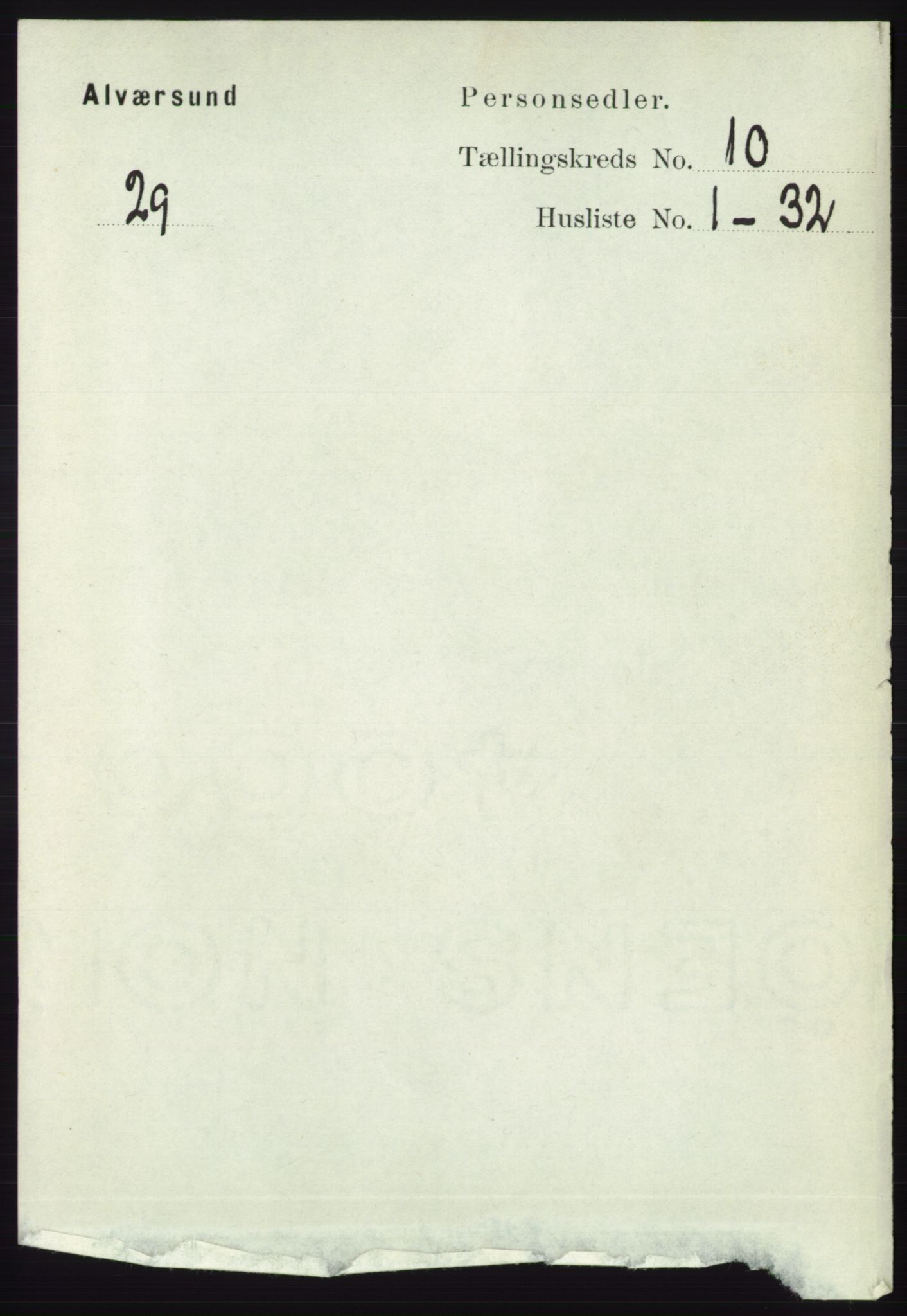 RA, 1891 census for 1257 Alversund, 1891, p. 3461