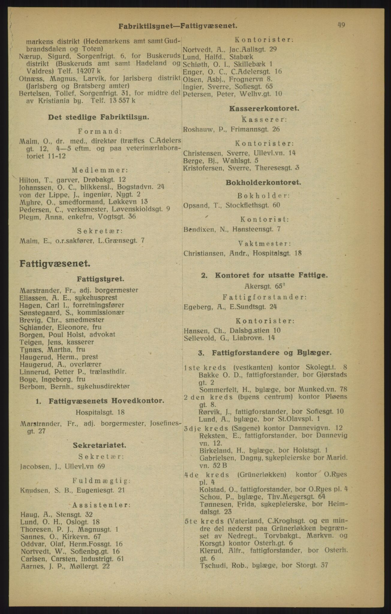 Kristiania/Oslo adressebok, PUBL/-, 1915, p. 49