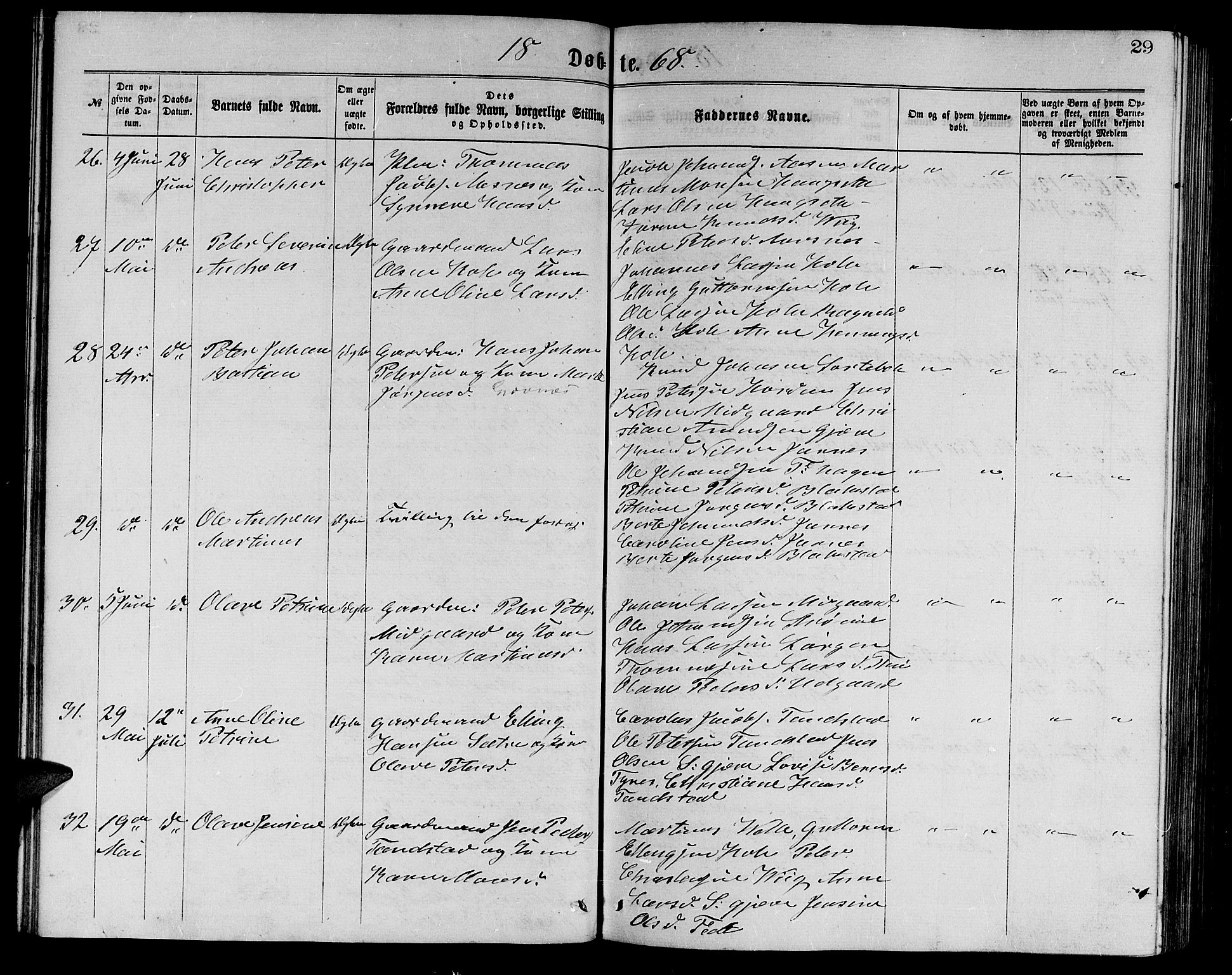 Ministerialprotokoller, klokkerbøker og fødselsregistre - Møre og Romsdal, AV/SAT-A-1454/523/L0338: Parish register (copy) no. 523C01, 1865-1877, p. 29