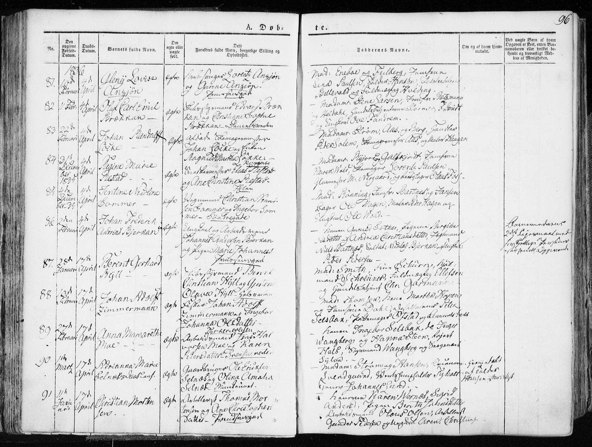 Ministerialprotokoller, klokkerbøker og fødselsregistre - Sør-Trøndelag, SAT/A-1456/601/L0047: Parish register (official) no. 601A15, 1831-1839, p. 96