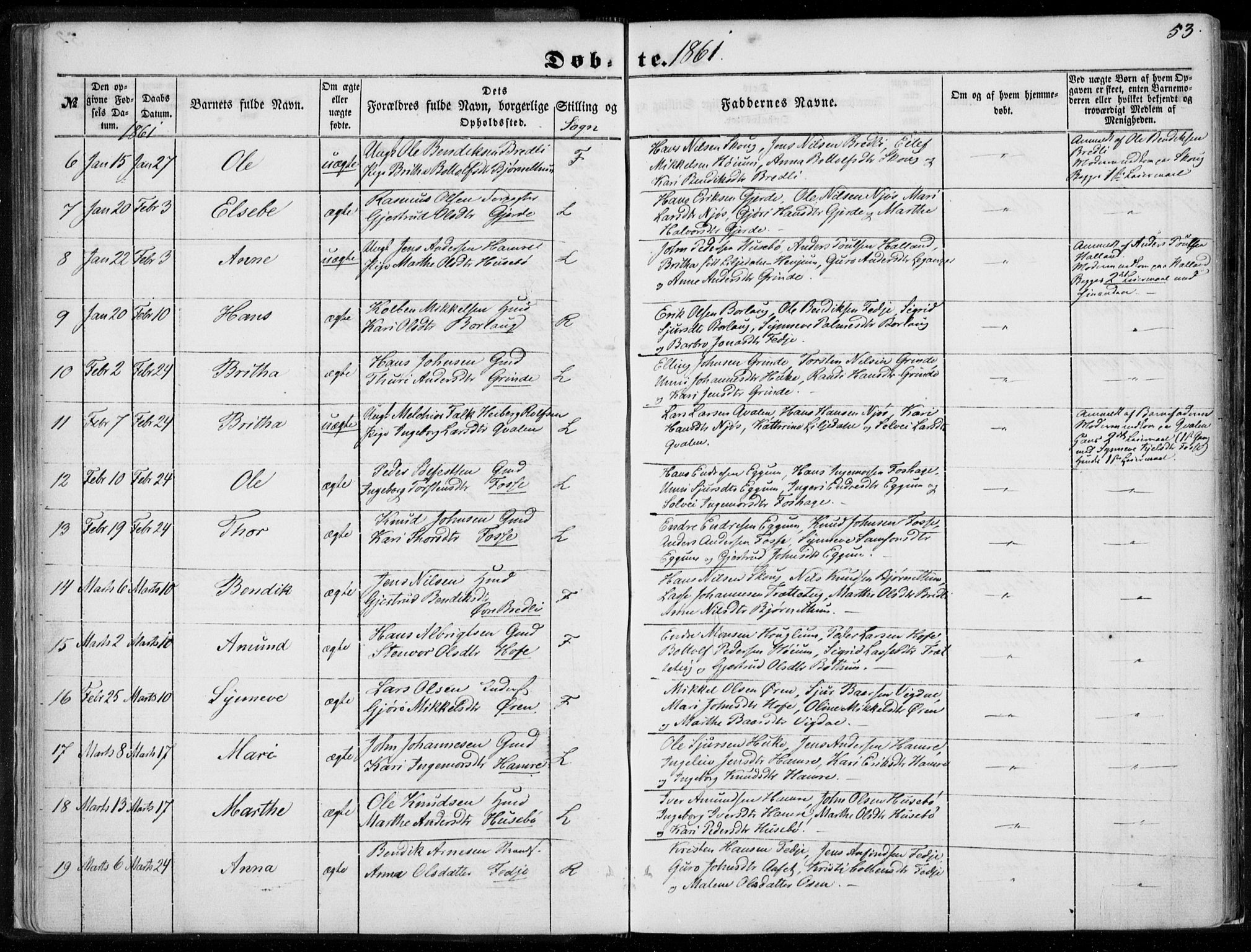 Leikanger sokneprestembete, SAB/A-81001: Parish register (official) no. A 8, 1852-1868, p. 53
